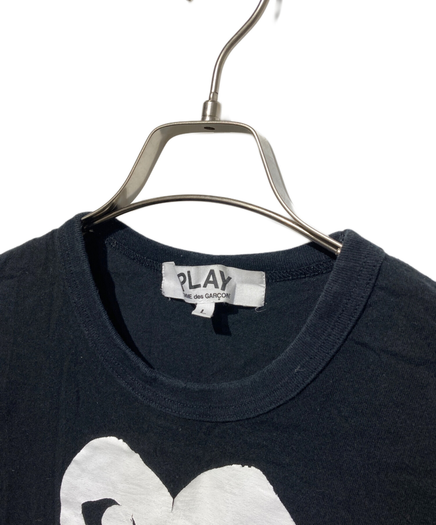 PLAY Comme des Garçons 黒ハートワッペン 長袖Tシャツ 中古・古着通販】PLAY COMME des GARCONS (プレイコムデギャルソン