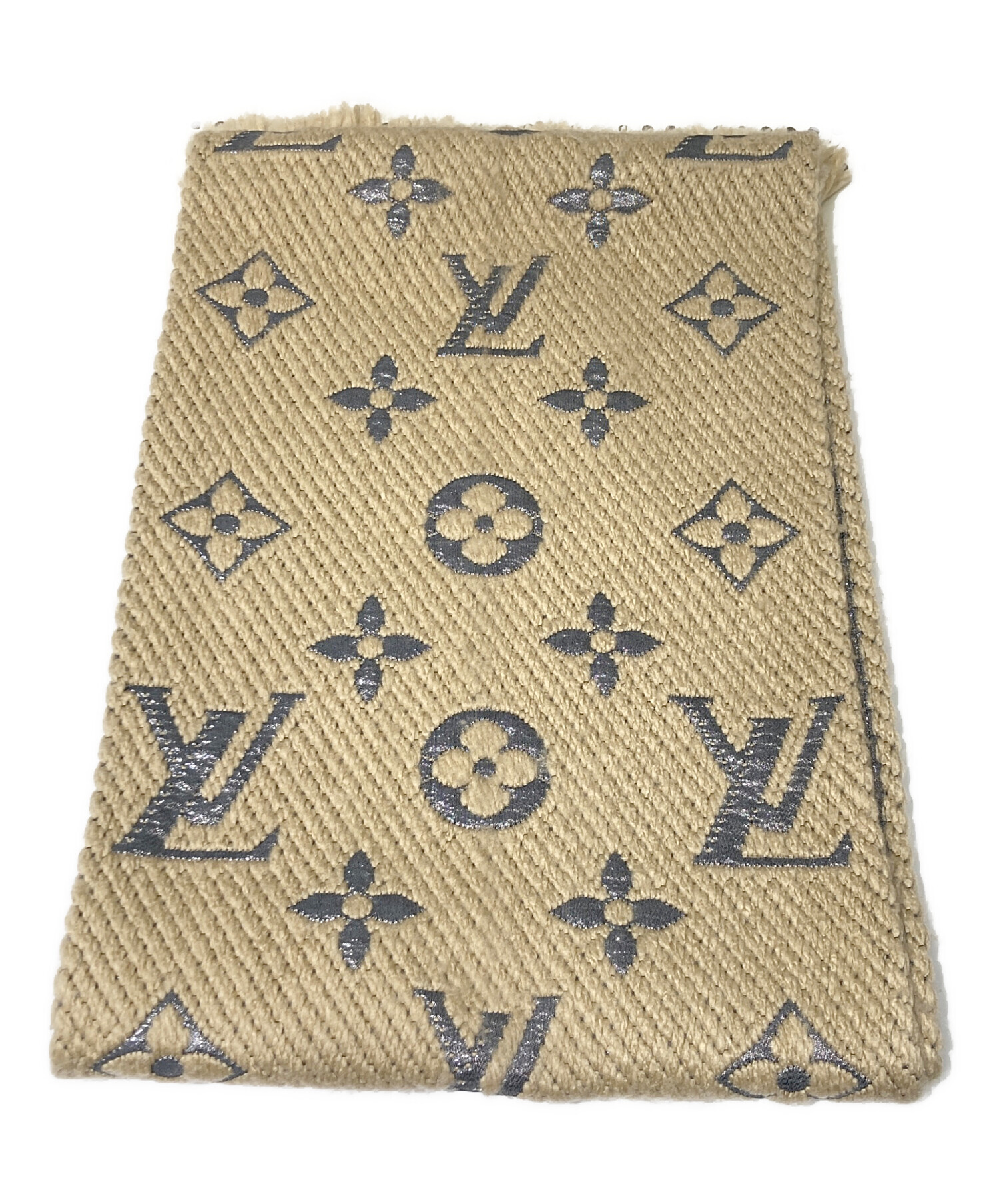 LOUIS VUITTON ロゴ入りマフラー ベージュ 中古・古着通販】LOUIS VUITTON (ルイ ヴィトン) エシャルプ ロゴ