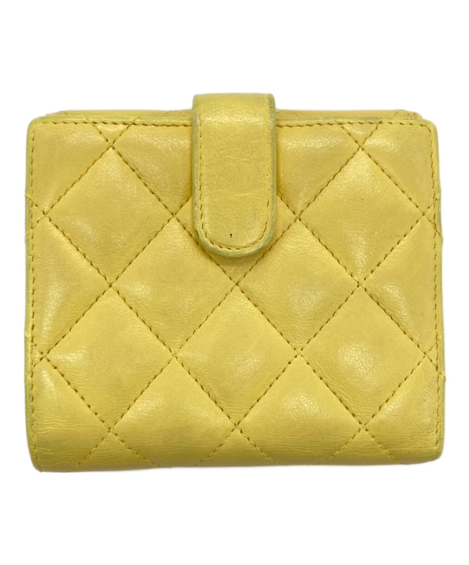 中古・古着通販】CHANEL (シャネル) マトラッセ 三つ折り財布 イエロー