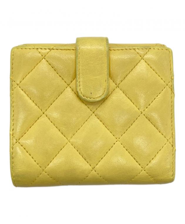 中古・古着通販】CHANEL (シャネル) マトラッセ 三つ折り財布 イエロー