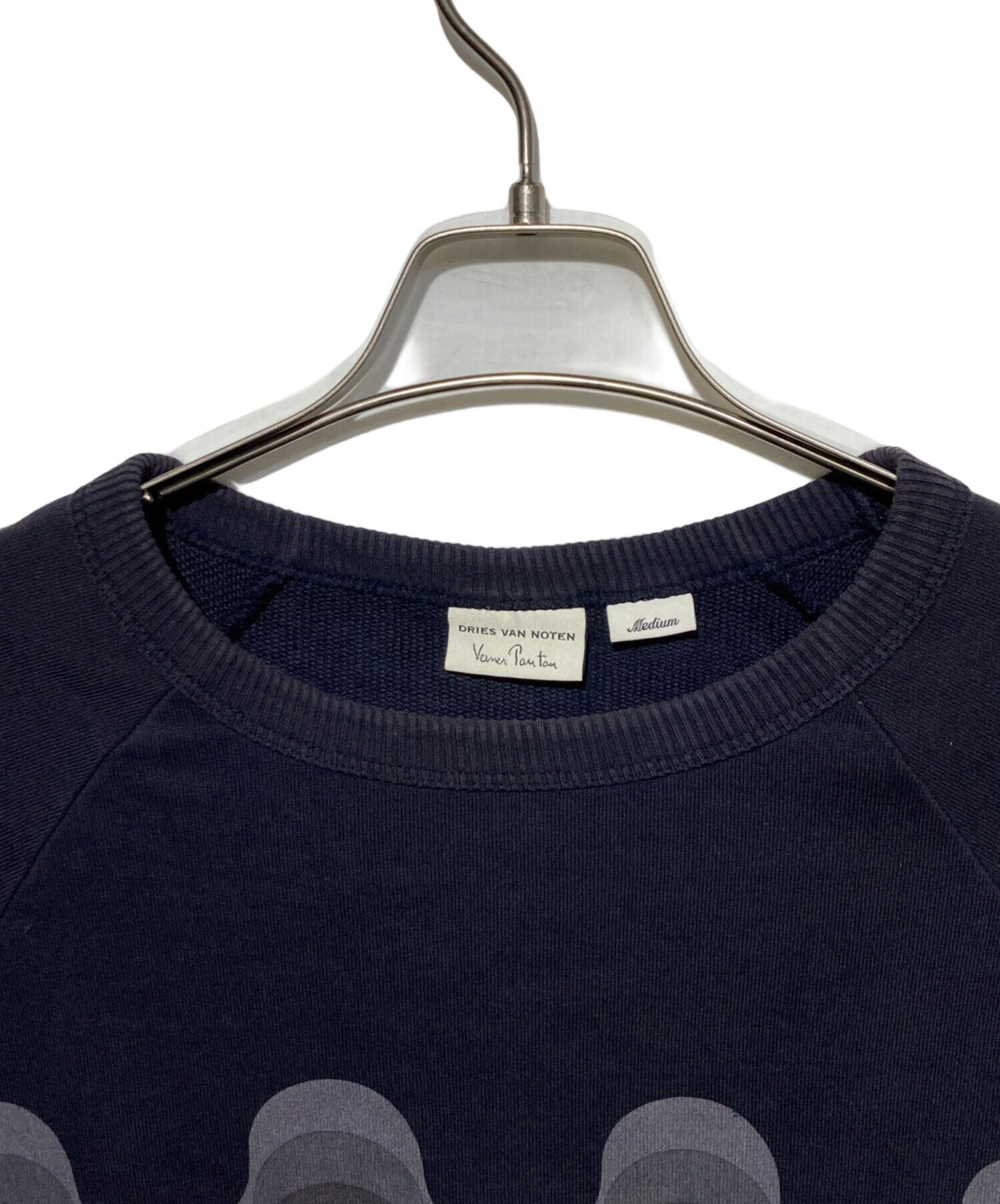 未使用 Mサイズ DRIES VAN NOTEN デザインスウェット 中古・古着通販】DRIES VAN NOTEN (ドリスヴァンノッテン) クルー