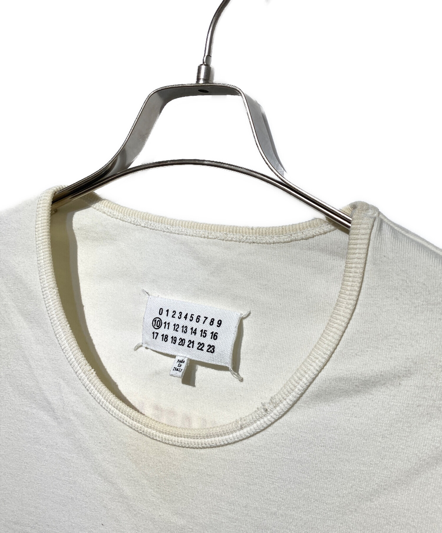 Maison Margiela メゾンマルジェラ Tシャツ・カットソー S 白 【古着】【中古】【送料無料】 中古・古着通販】Maison Margiela (メゾンマルジェラ) Tシャツ