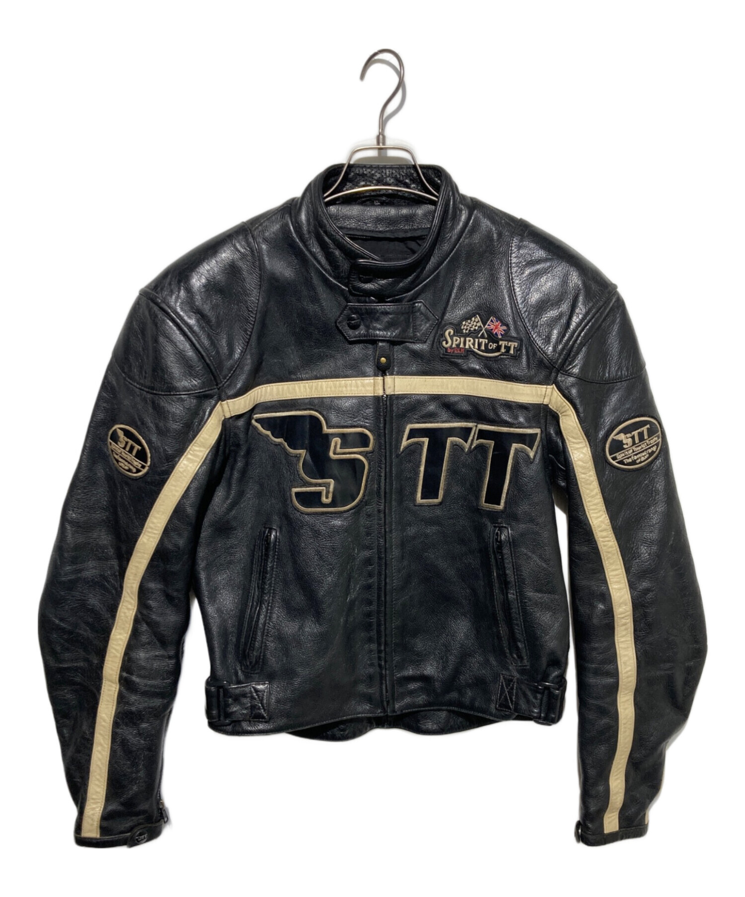 中古・古着通販】USED (ユーズド) レザーバイカージャケット ブラック