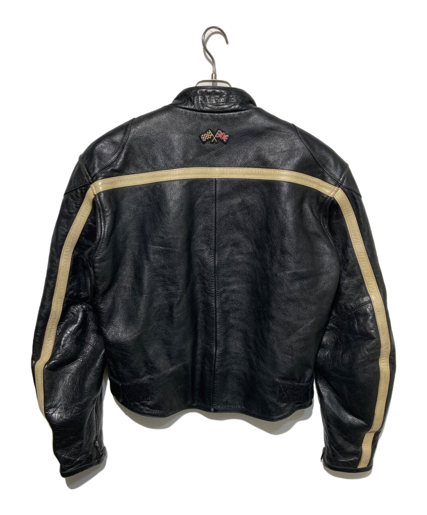 中古・古着通販】USED (ユーズド) レザーバイカージャケット ブラック