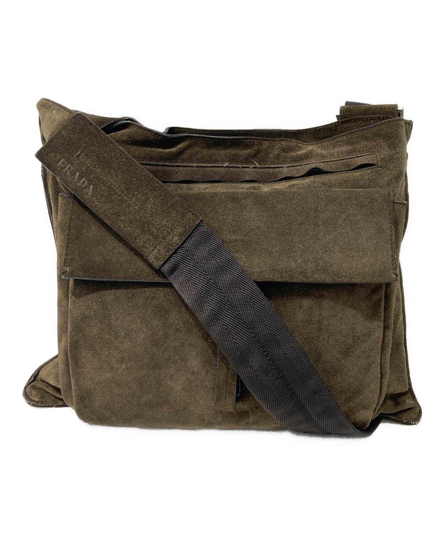プラダ PRADA スエードバッグ 中古・古着通販】PRADA (プラダ) スエードレザー ショルダーバッグ