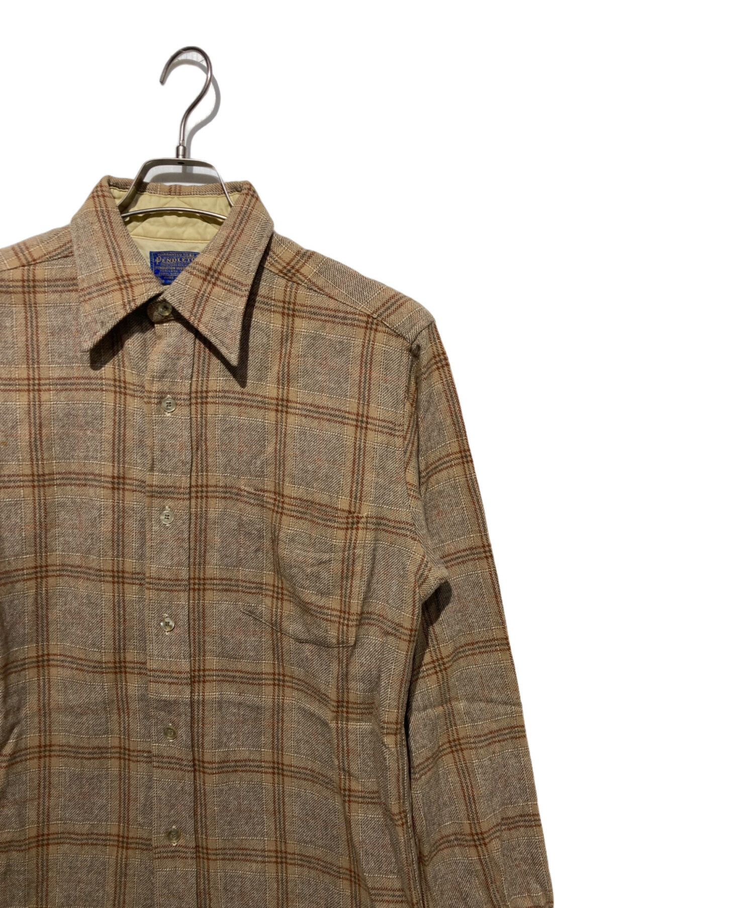 ペンドルトン 70s チェックシャツ 中古・古着通販】PENDLETON (ペンドルトン) 70s ウールチェックシャツ