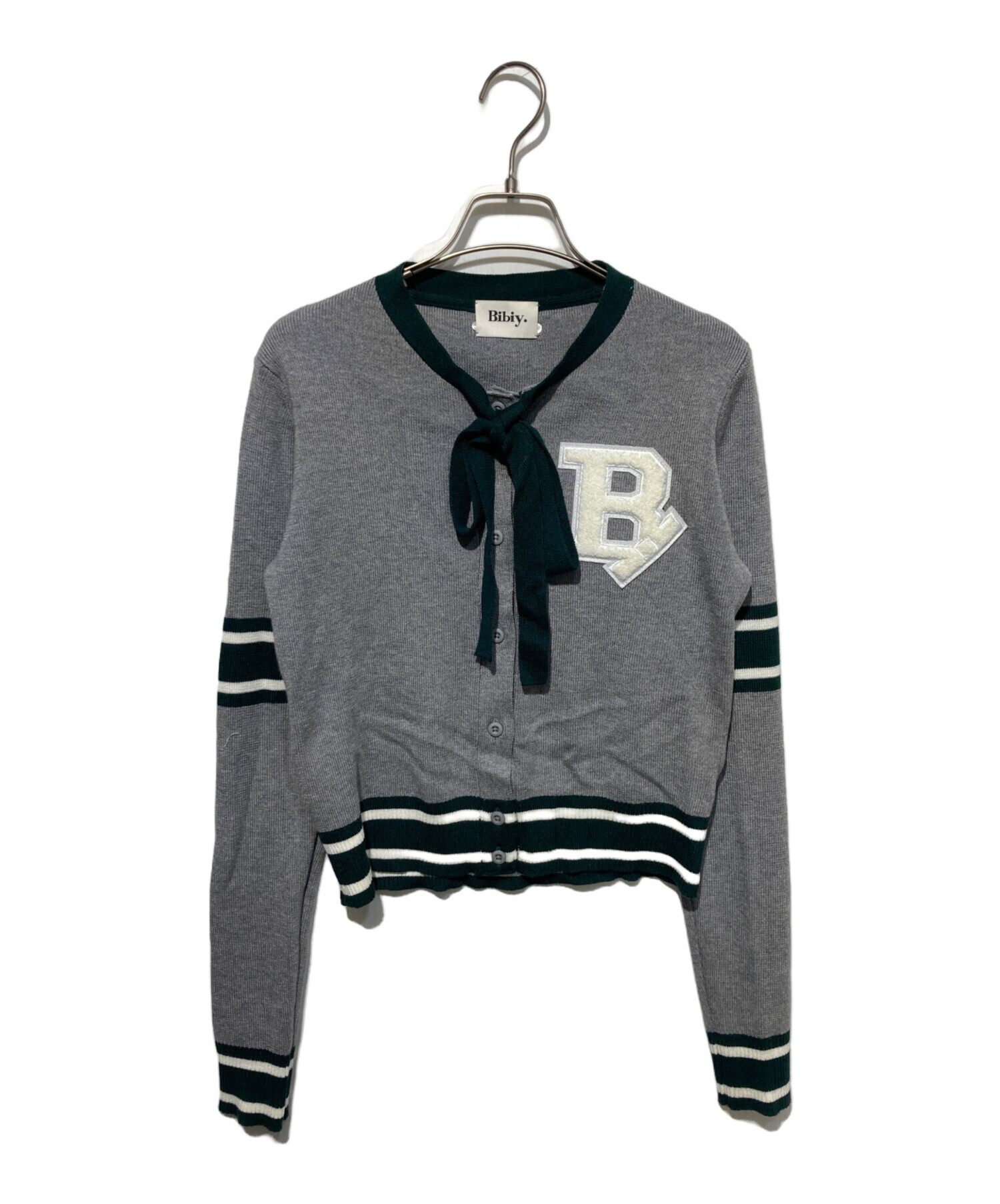 中古・古着通販】Bibiy. (ビビィ) B.CLUB TIE CARDIGAN グレー サイズ