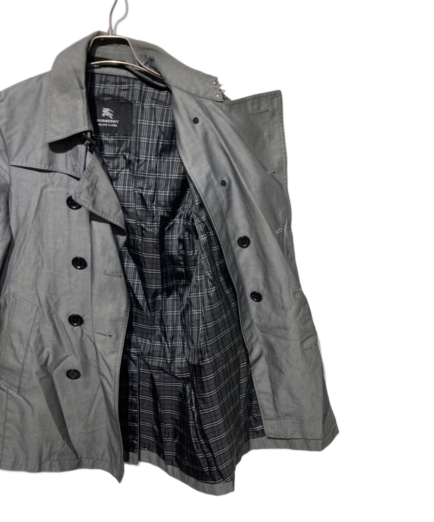 【希少】 BURBERRY BLACK LABELトレンチコート紺M(未使用) 中古・古着通販】BURBERRY BLACK LABEL (バーバリーブラックレーベル