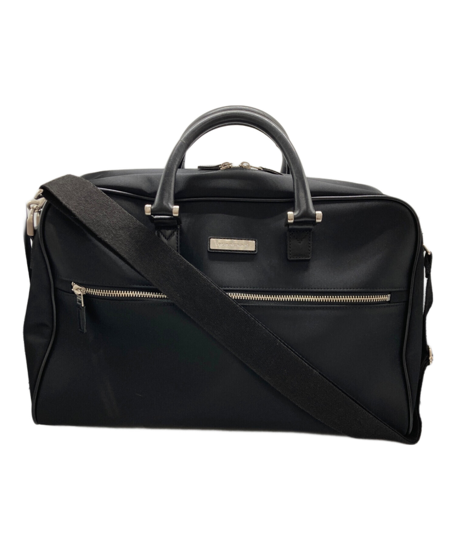 【鑑定済み】Burberry ミニボストンバッグ ブラック 中古・古着通販】BURBERRY (バーバリー) ミニボストンバッグ ブラック
