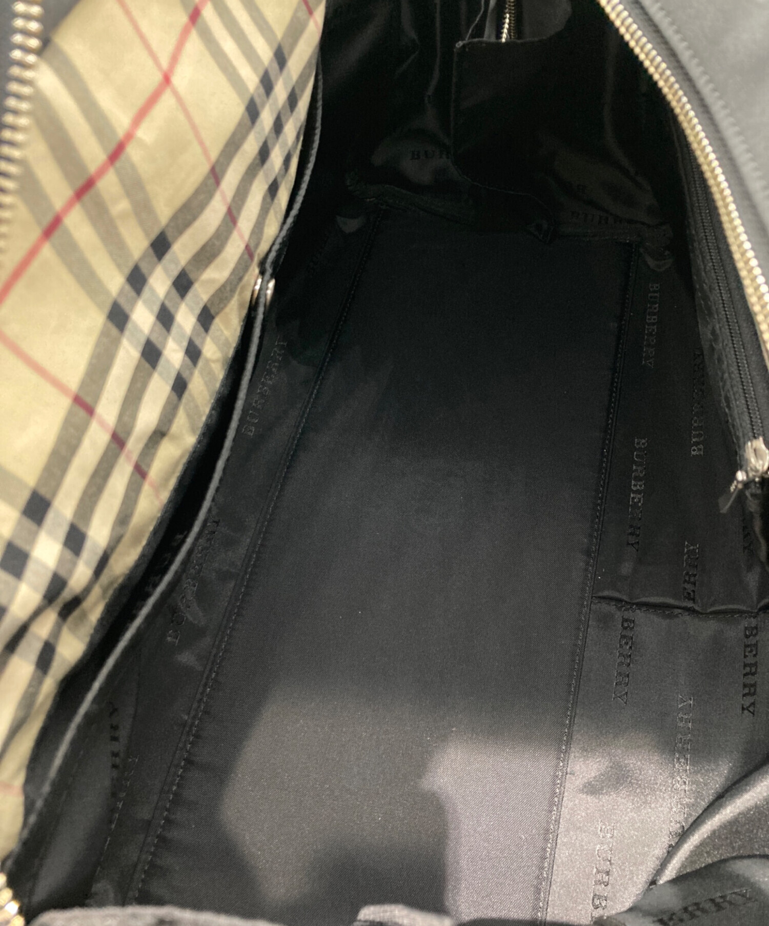 中古・古着通販】BURBERRY (バーバリー) ミニボストンバッグ ブラック