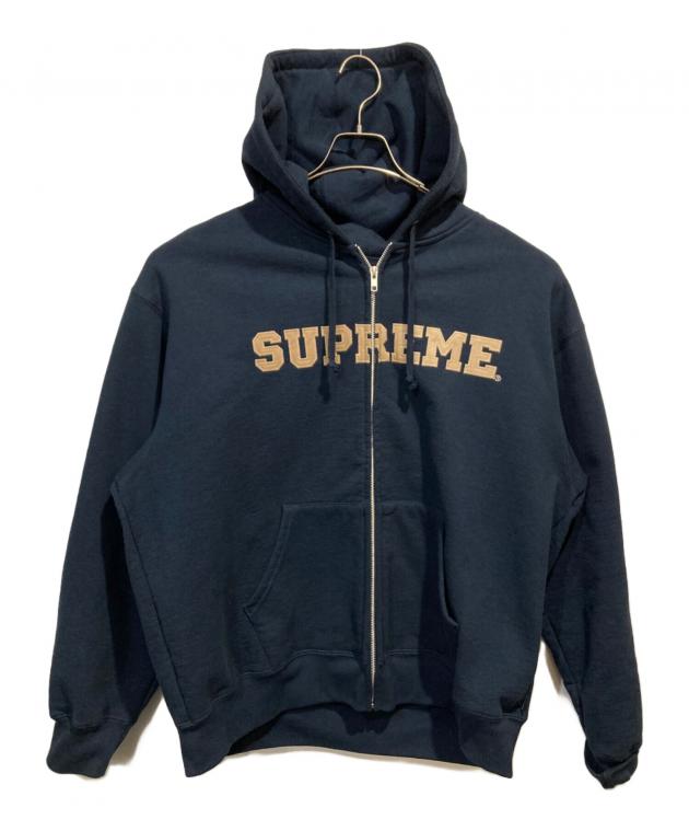Supreme カレッジエイト スリーブ フーデッドパーカー ブラックXLサイズ 中古・古着通販】Supreme (シュプリーム) collegiate applique zip up