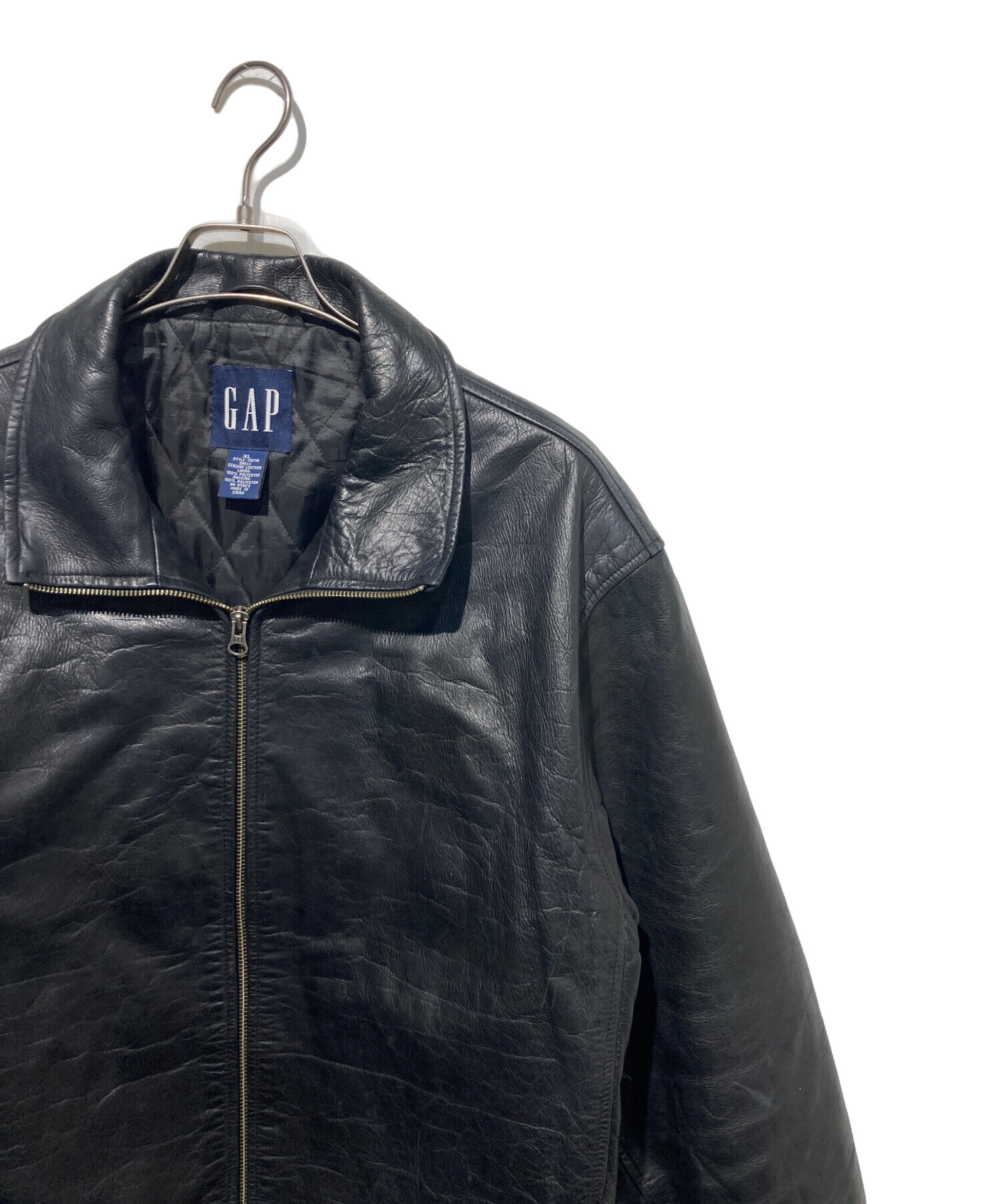 中古・古着通販】GAP (ギャップ) レザージャケット ブラック サイズ