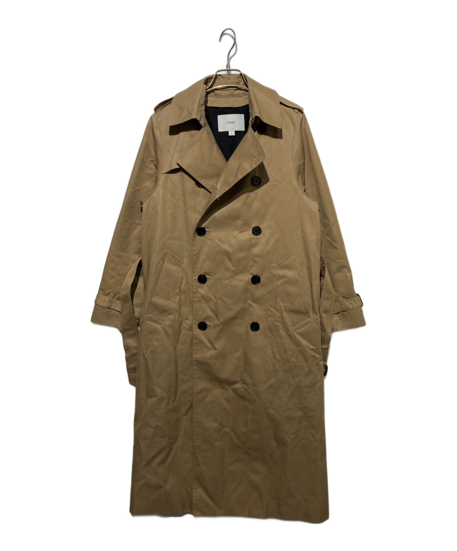 未使用HYKE ベージュ トレンチコート 中古・古着通販】HYKE (ハイク) TRENCH COAT REGULAR FIT ベージュ