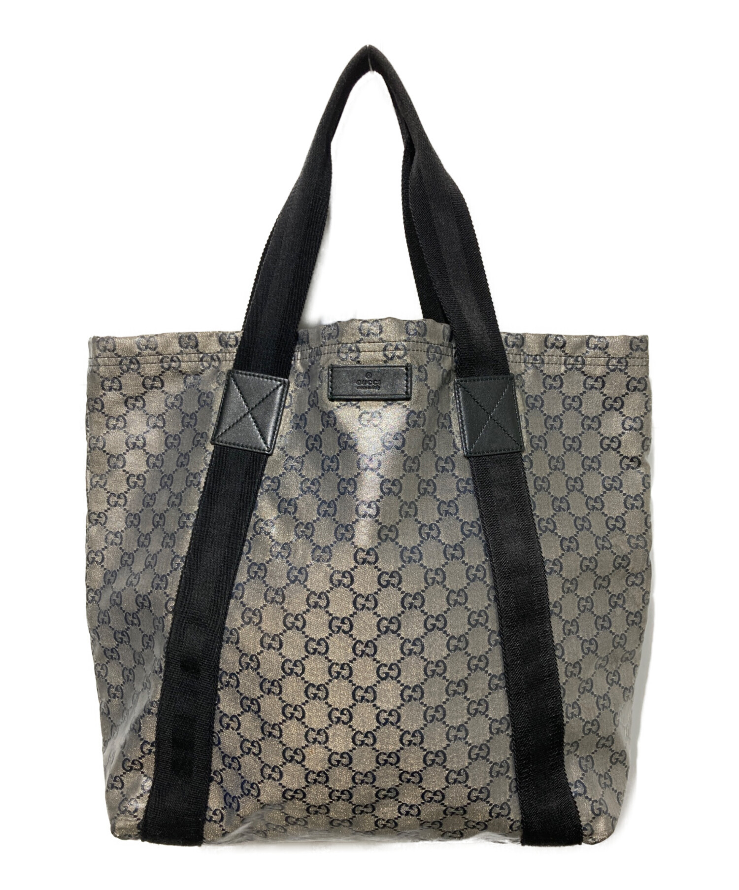 GUCCI　トート 中古・古着通販】GUCCI (グッチ) トートバッグ シルバー×ブラック