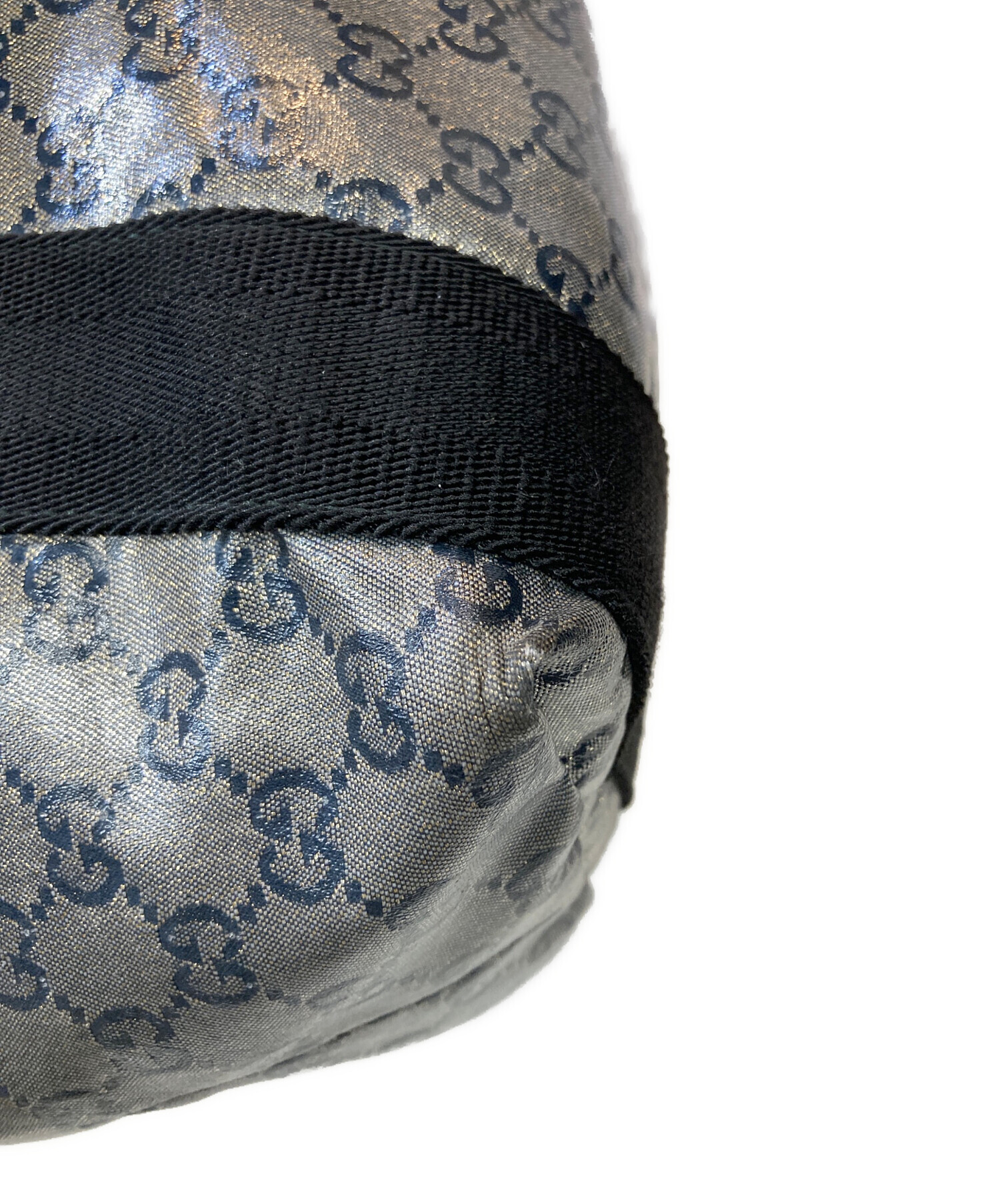 中古・古着通販】GUCCI (グッチ) トートバッグ シルバー×ブラック