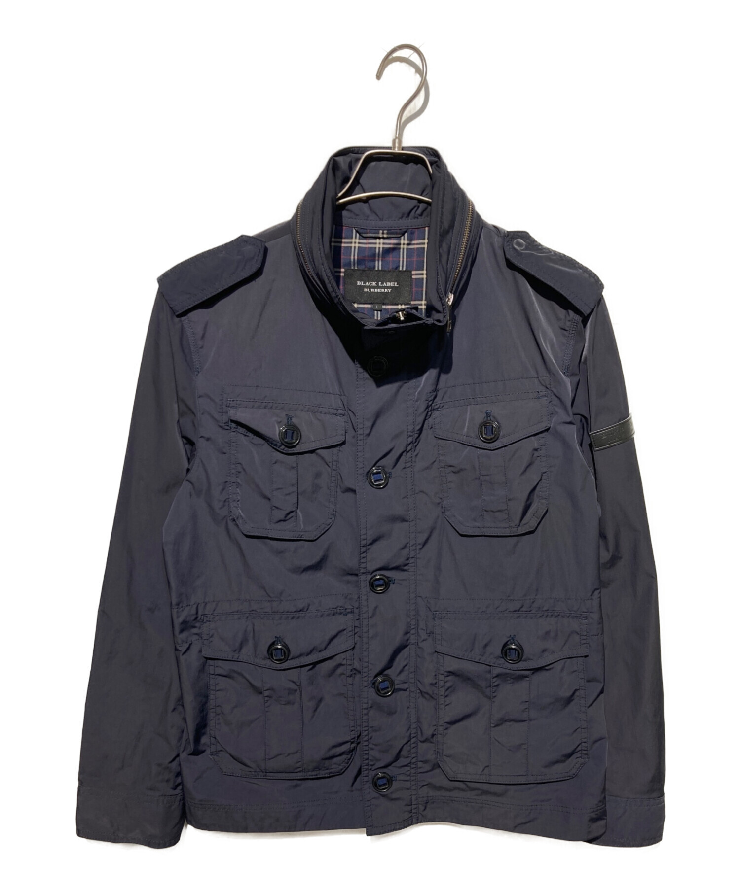 BURBERRY ブラック ミリタリージャケット 中古・古着通販】BURBERRY BLACK LABEL (バーバリーブラックレーベル