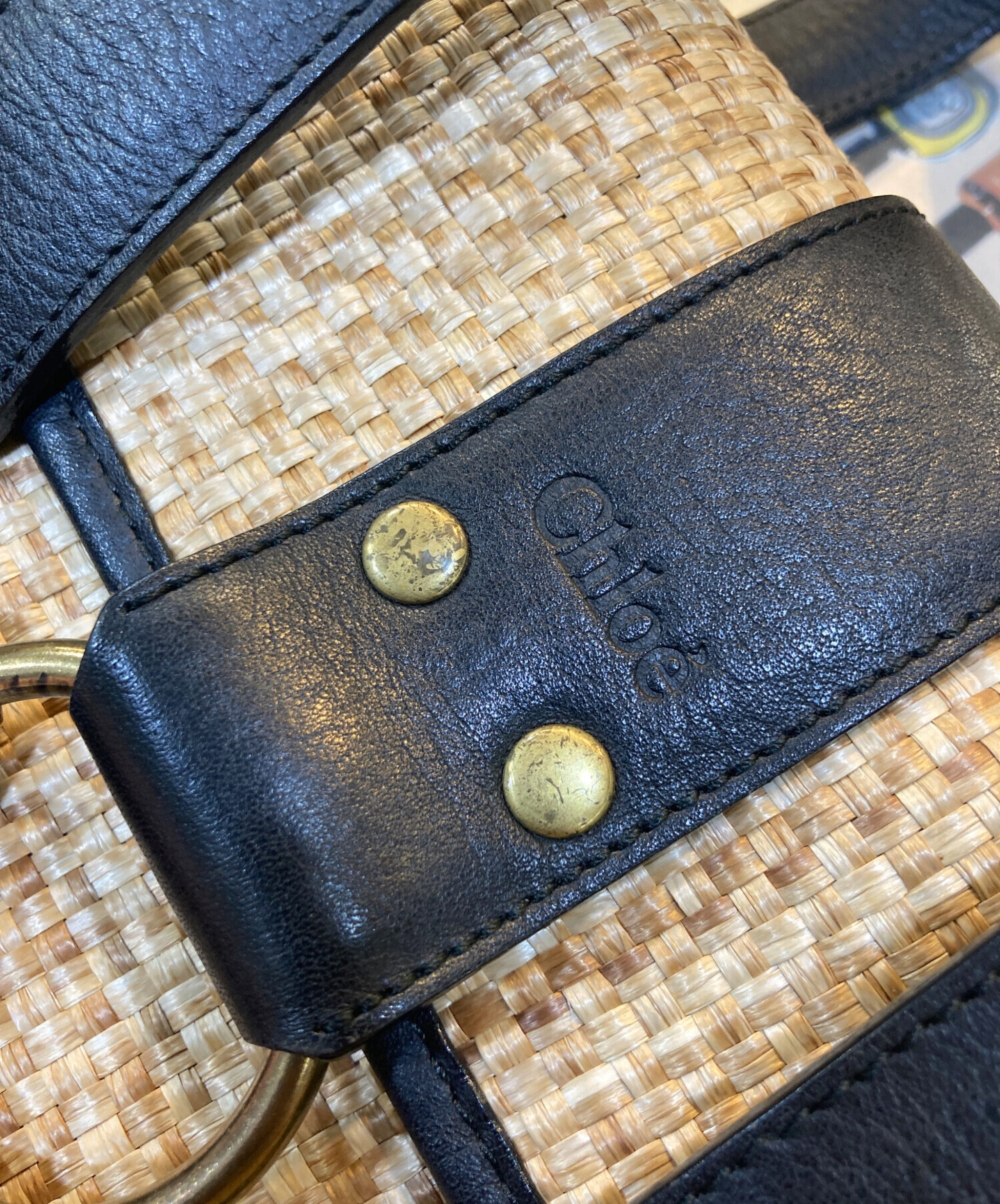 中古・古着通販】Chloe (クロエ) カゴバッグ ベージュ×ブラック