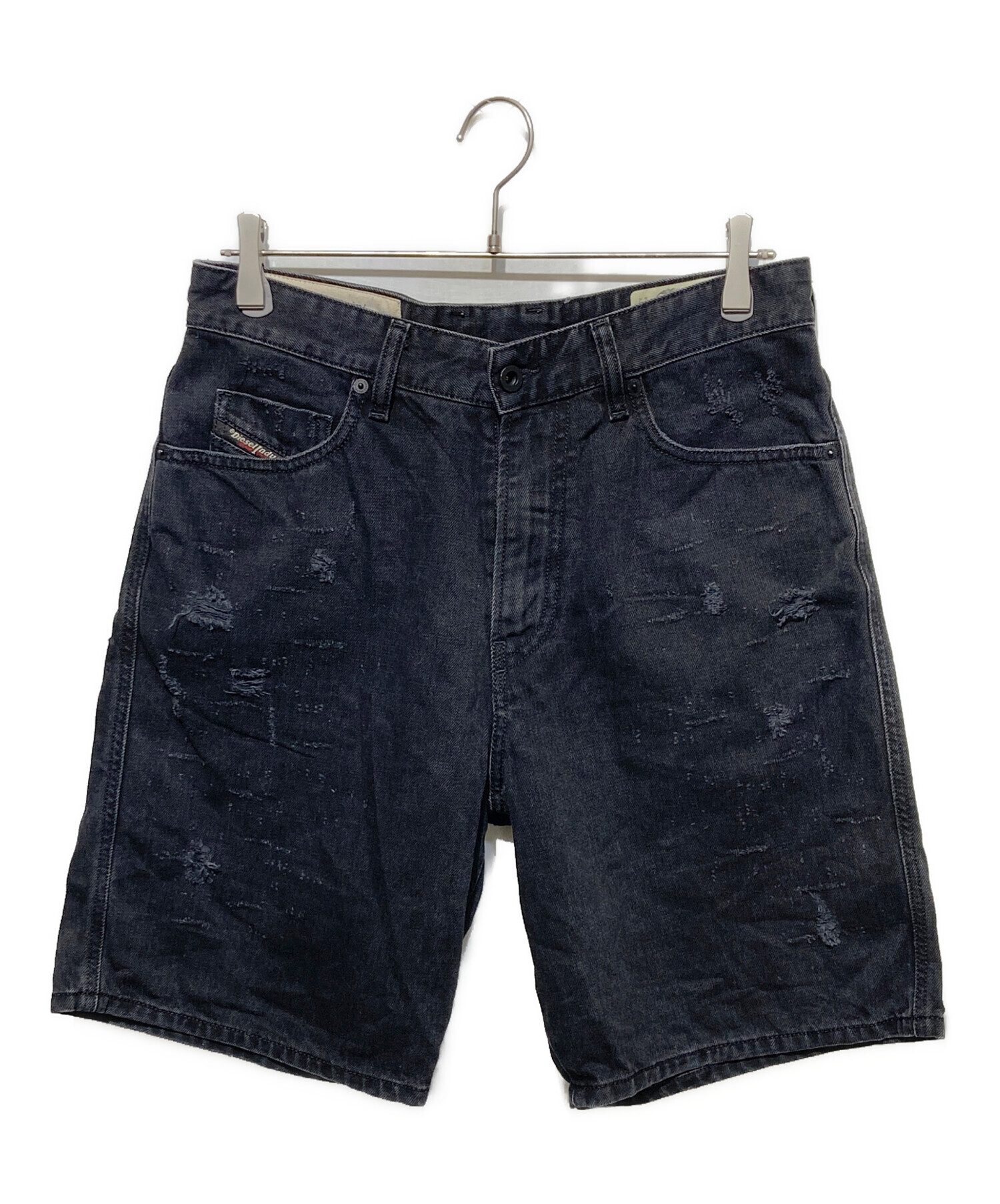 DIESEL フェイクデニム　ハーフパンツ　サイズ28 中古・古着通販】DIESEL (ディーゼル) ダメージ加工デニムハーフパンツ