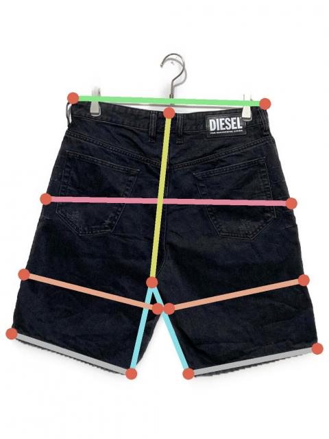 中古・古着通販】DIESEL (ディーゼル) ダメージ加工デニムハーフパンツ