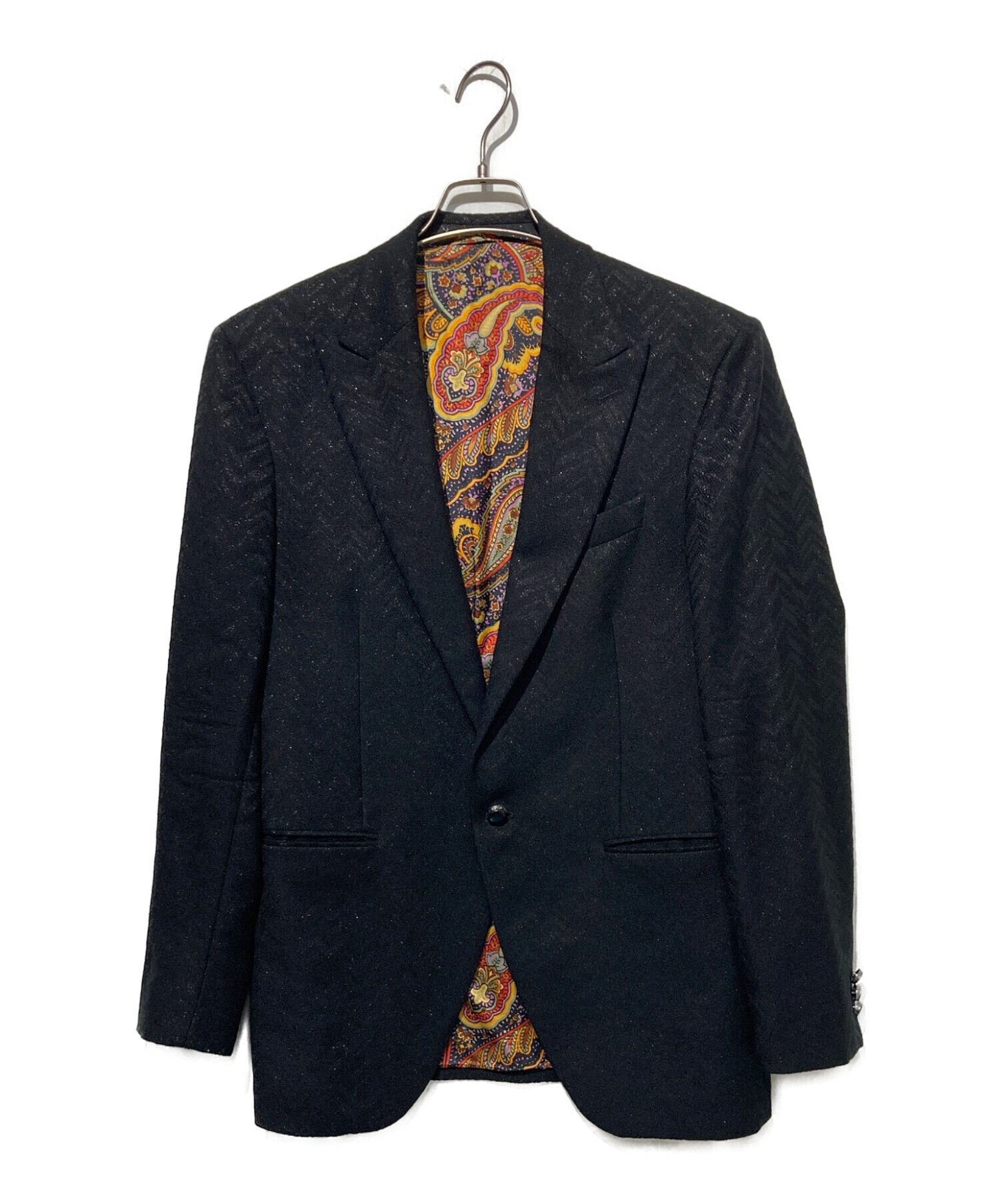ETRO テーラードジャケット 2枚 裏地総柄 エトロ メンズ　50　美品 中古・古着通販】ETRO (エトロ) テーラードジャケット ブラック サイズ