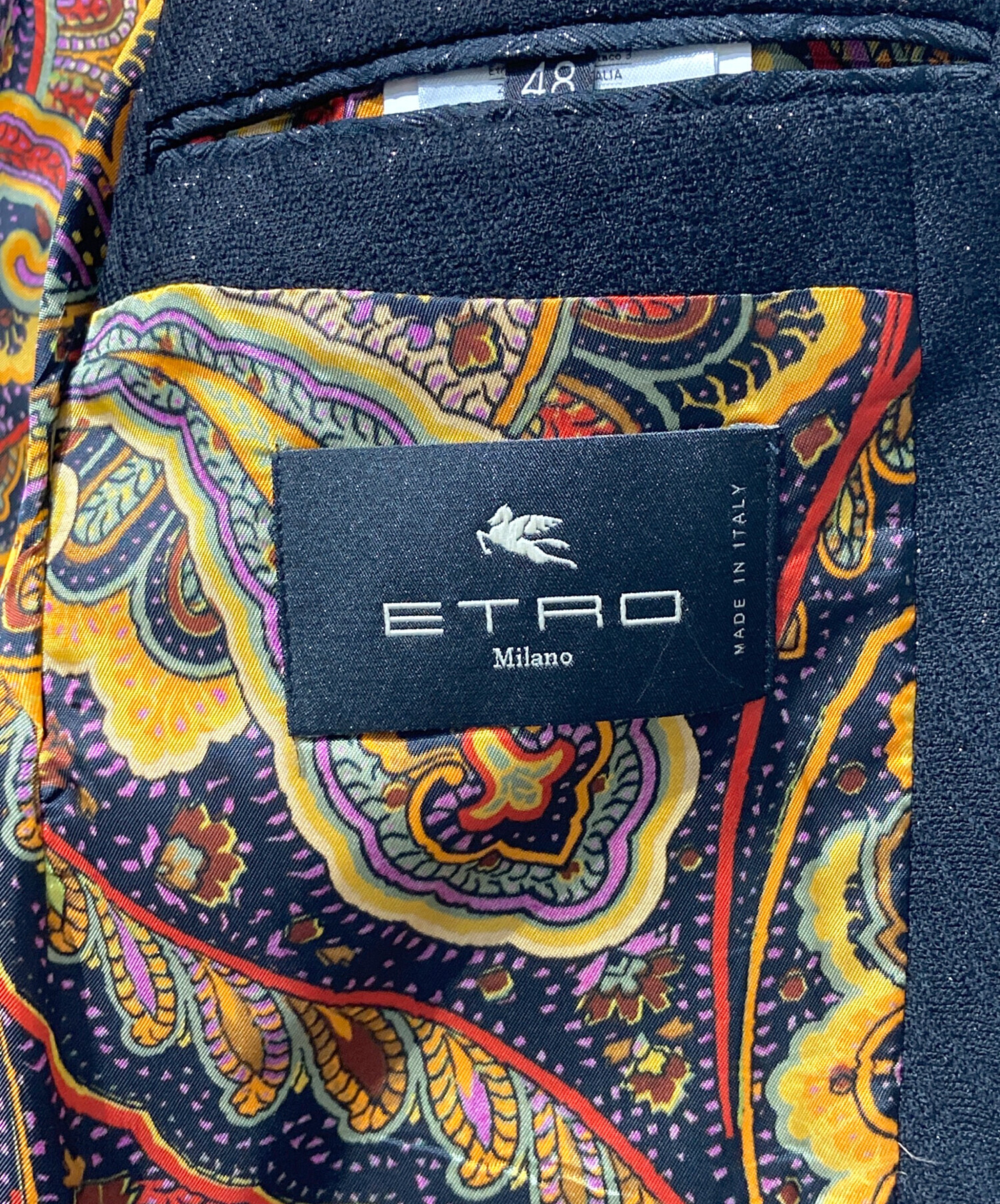 中古・古着通販】ETRO (エトロ) テーラードジャケット ブラック サイズ