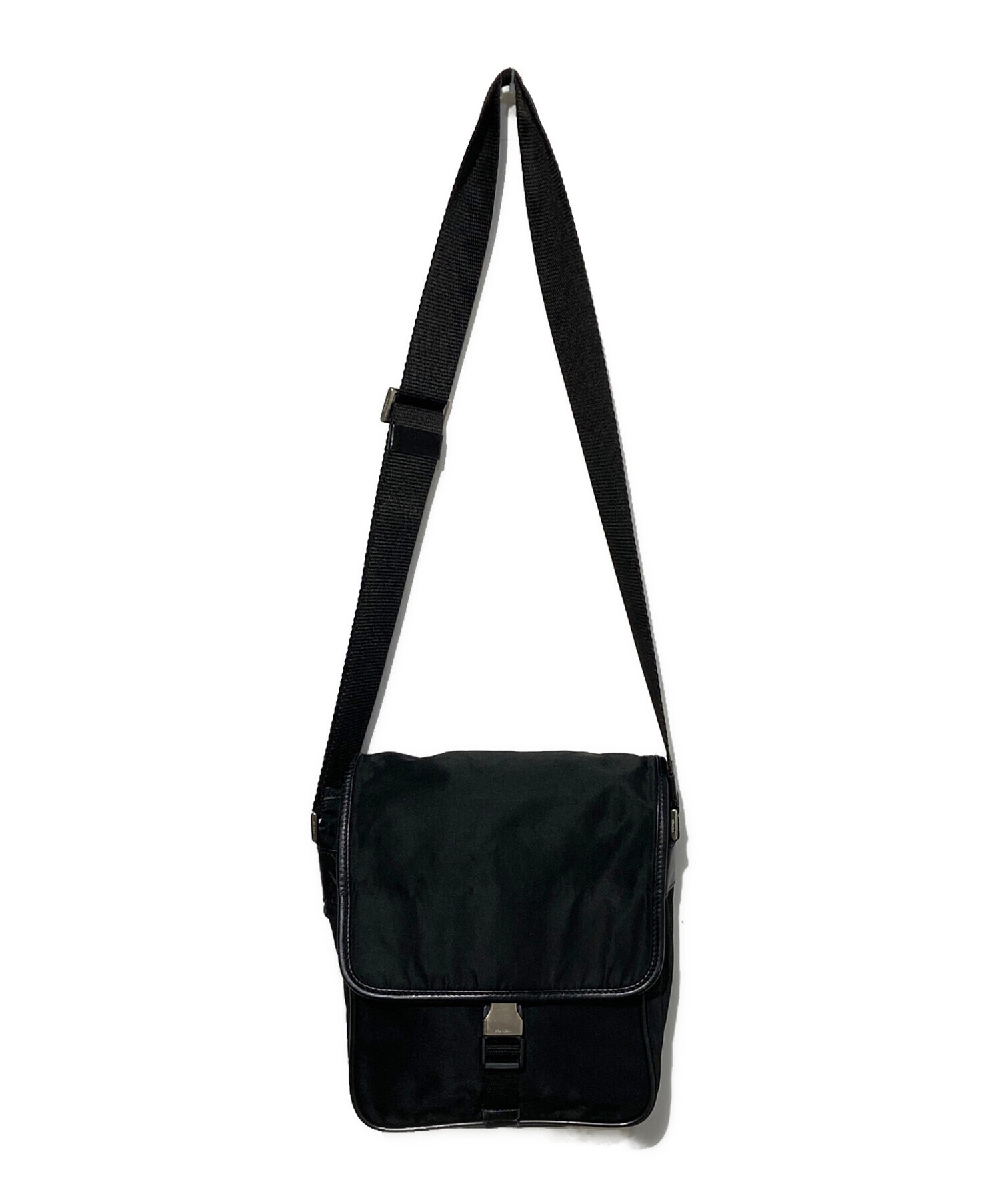 中古・古着通販】PRADA (プラダ) ナイロンショルダーバッグ ブラック
