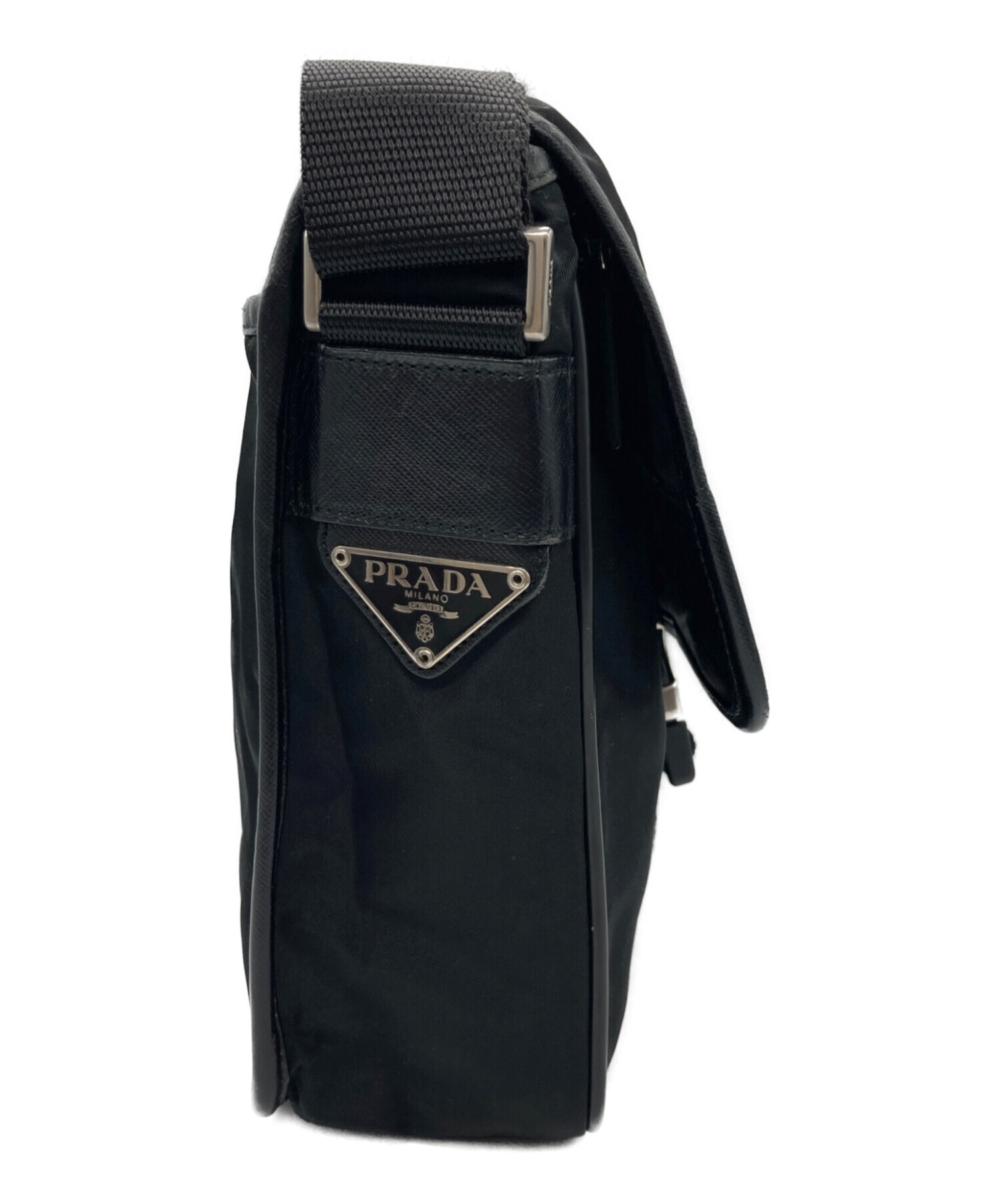 PRADA 黒 ナイロン ショルダーバッグ 正規品。 中古・古着通販】PRADA (プラダ) ナイロンショルダーバッグ ブラック