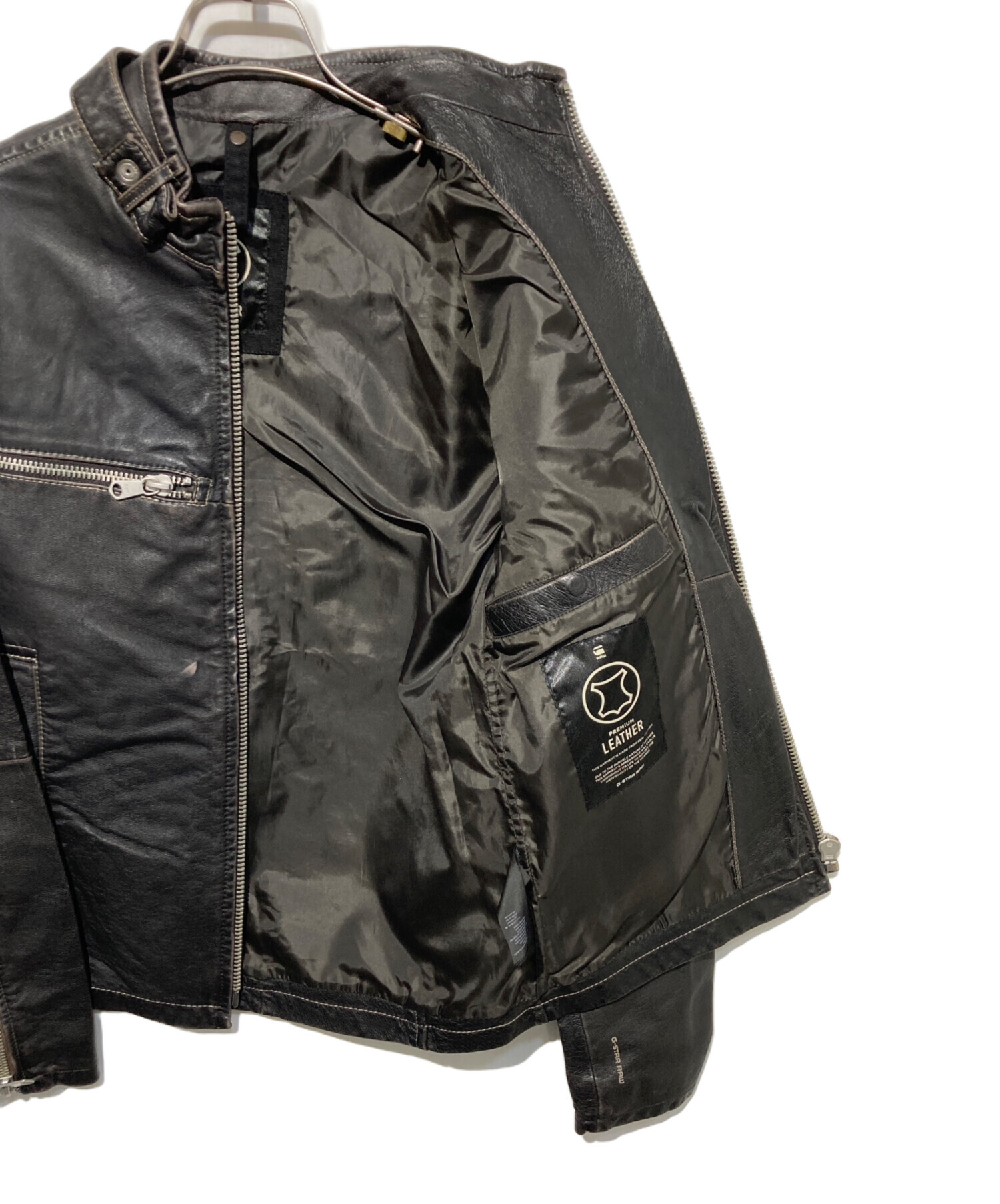 中古・古着通販】G-STAR RAW (ジースターロゥ) レザーライダース