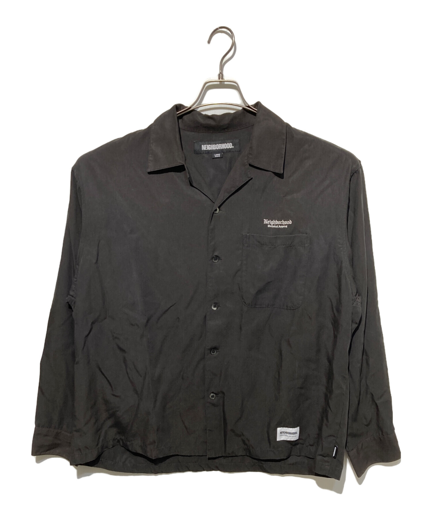 NEIGHBORHOOD ブラックシャツ 22CG1 中古・古着通販】NEIGHBORHOOD (ネイバーフッド) オープンカラーシャツ
