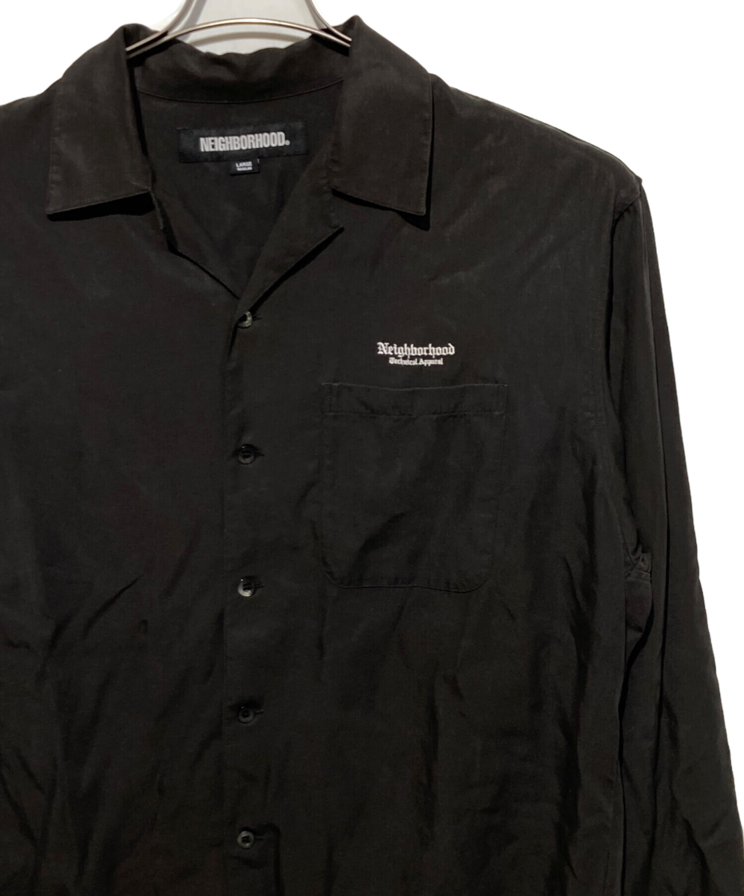 NEIGHBORHOOD ブラックシャツ 22CG1 中古・古着通販】NEIGHBORHOOD (ネイバーフッド) オープンカラーシャツ