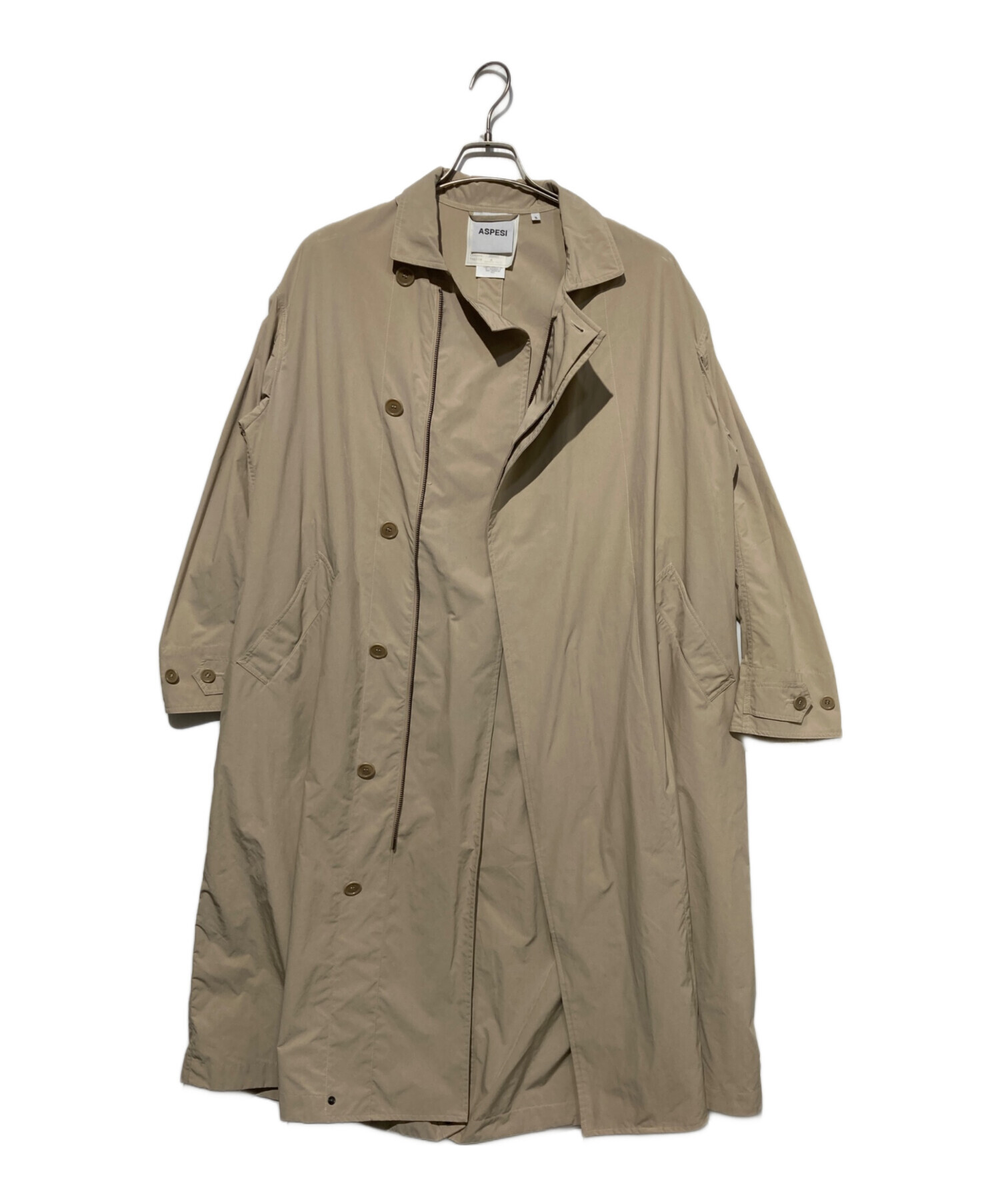 中古・古着通販】ASPESI (アスペジ) ステンカラーコート ベージュ