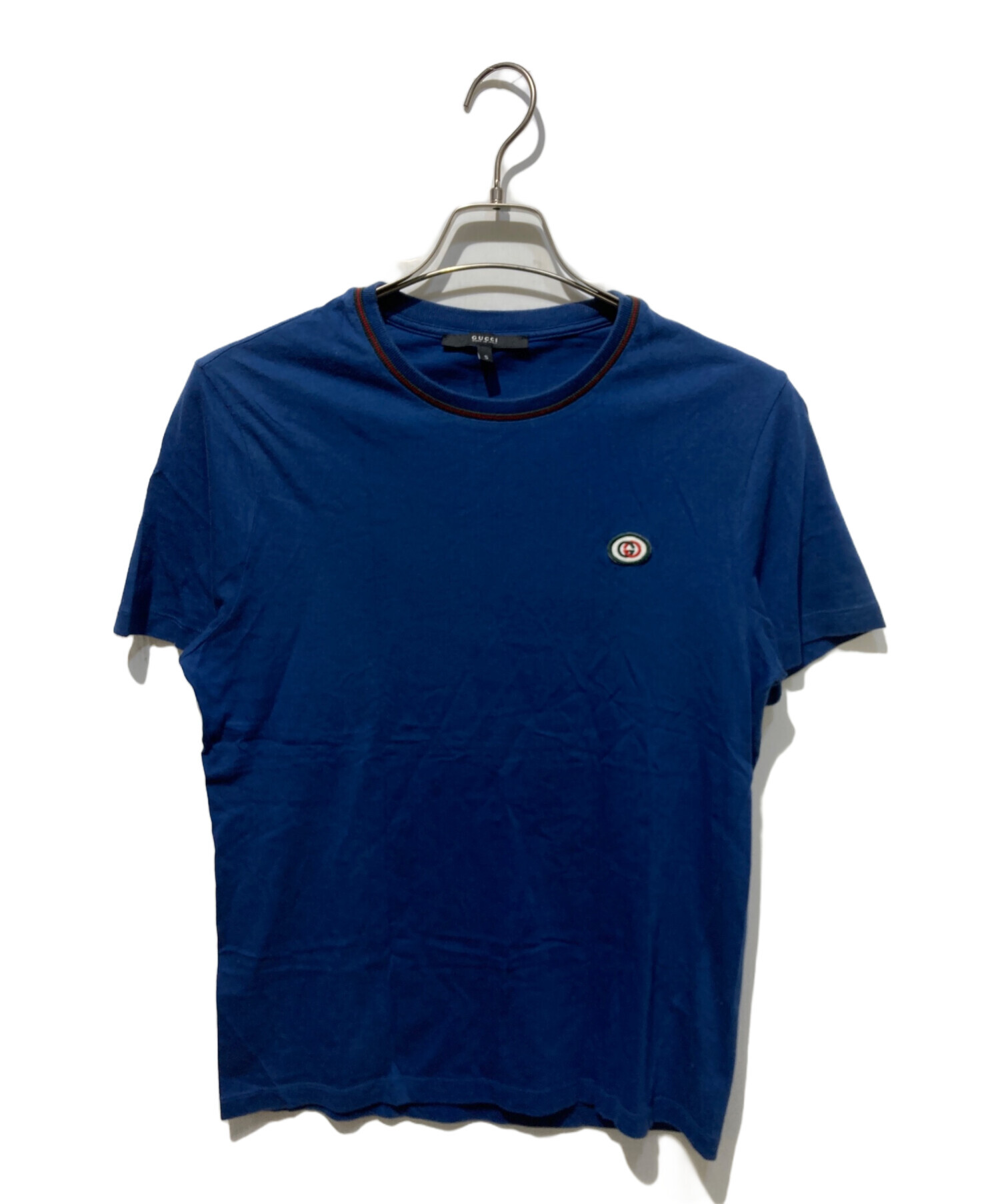 中古・古着通販】GUCCI (グッチ) ロゴワッペンtシャツ ブルー サイズ:S 