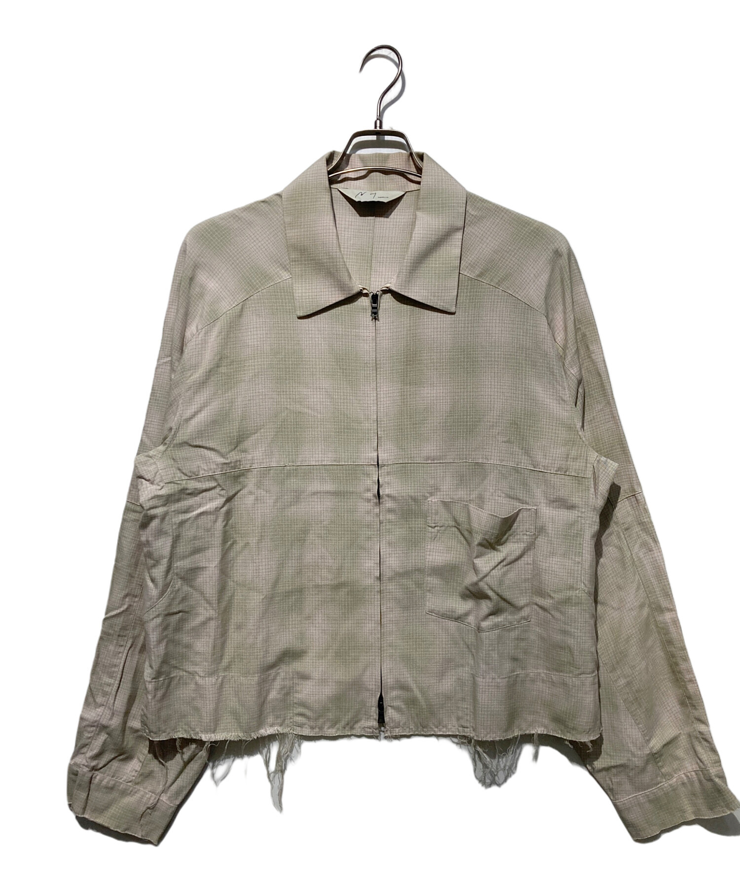 中古・古着通販】ANCELLM (アンセルム) OMBRECHECK SHORT ZIPUP SHIRT