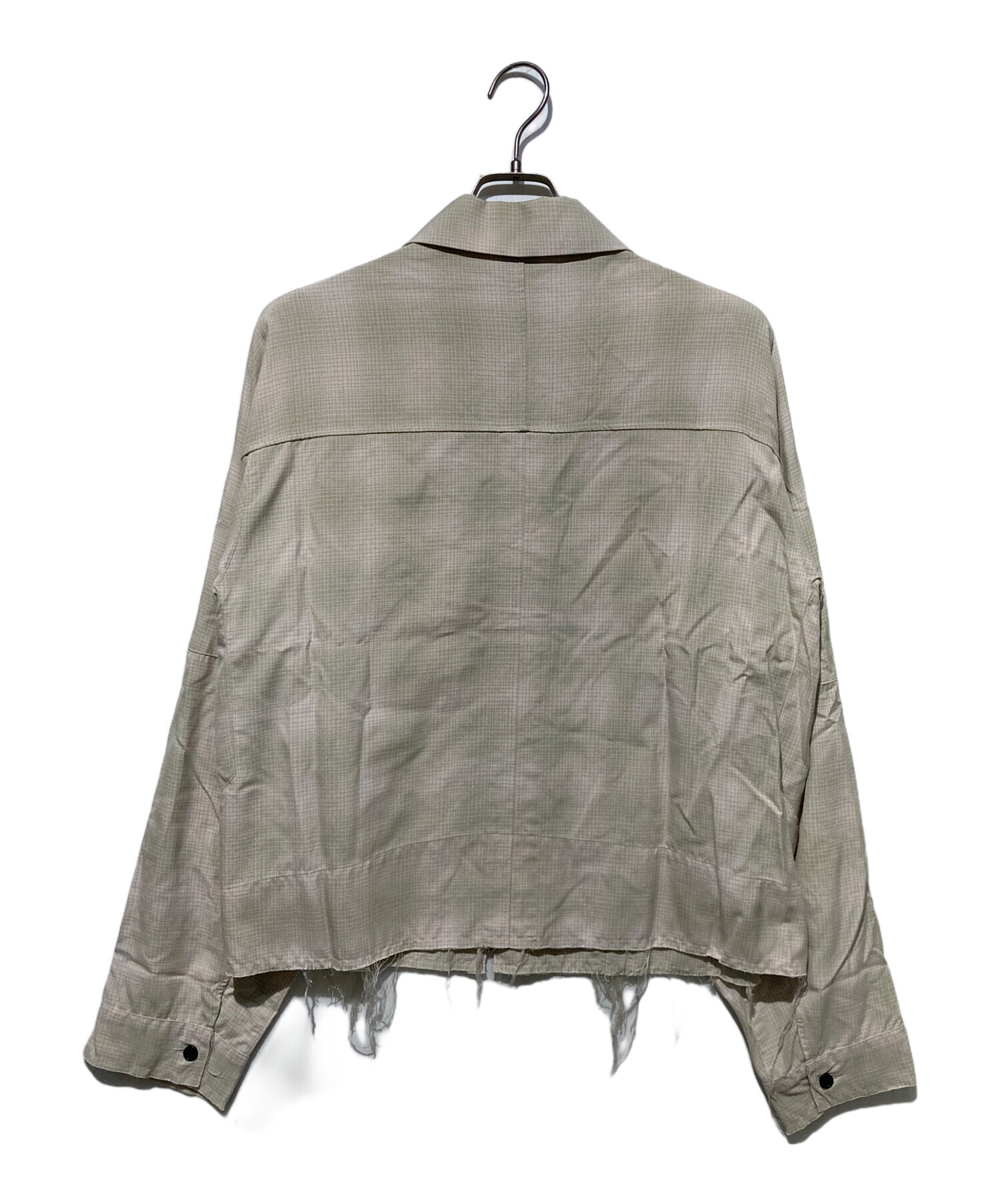 中古・古着通販】ANCELLM (アンセルム) OMBRECHECK SHORT ZIPUP SHIRT