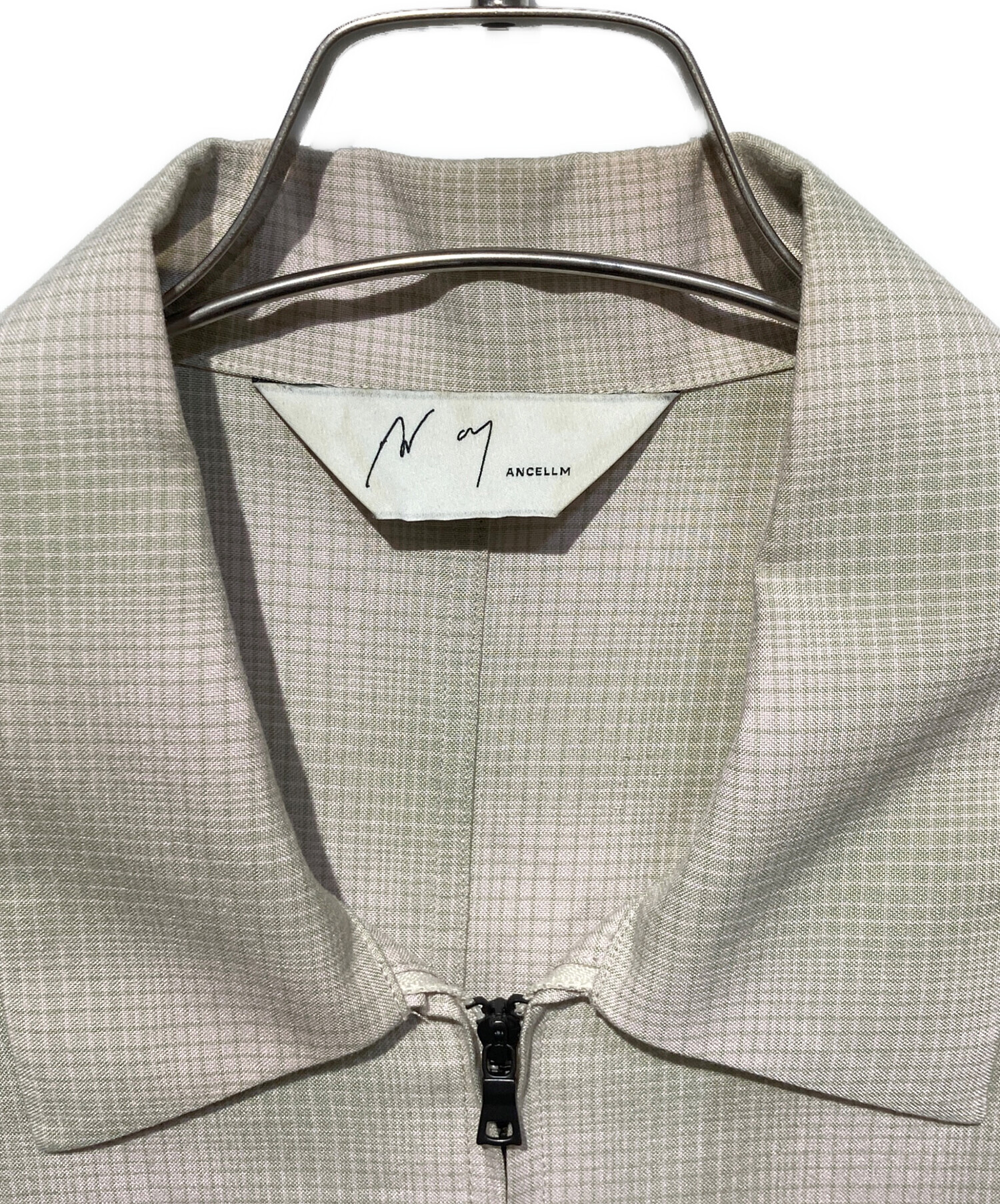 中古・古着通販】ANCELLM (アンセルム) OMBRECHECK SHORT ZIPUP SHIRT