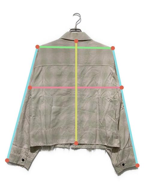 中古・古着通販】ANCELLM (アンセルム) OMBRECHECK SHORT ZIPUP SHIRT