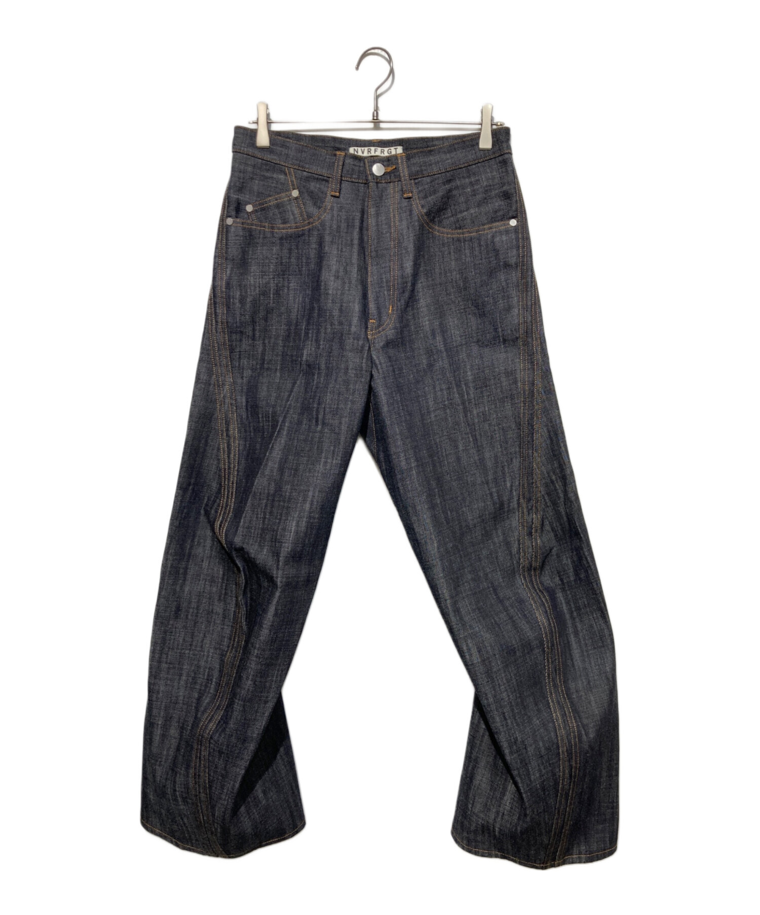明日中 NVRFRGTペイントデニム サイズ2 中古・古着通販】NVRFRGT (ネヴァーフォーゲット) 3D TWISTED WIDE LEG