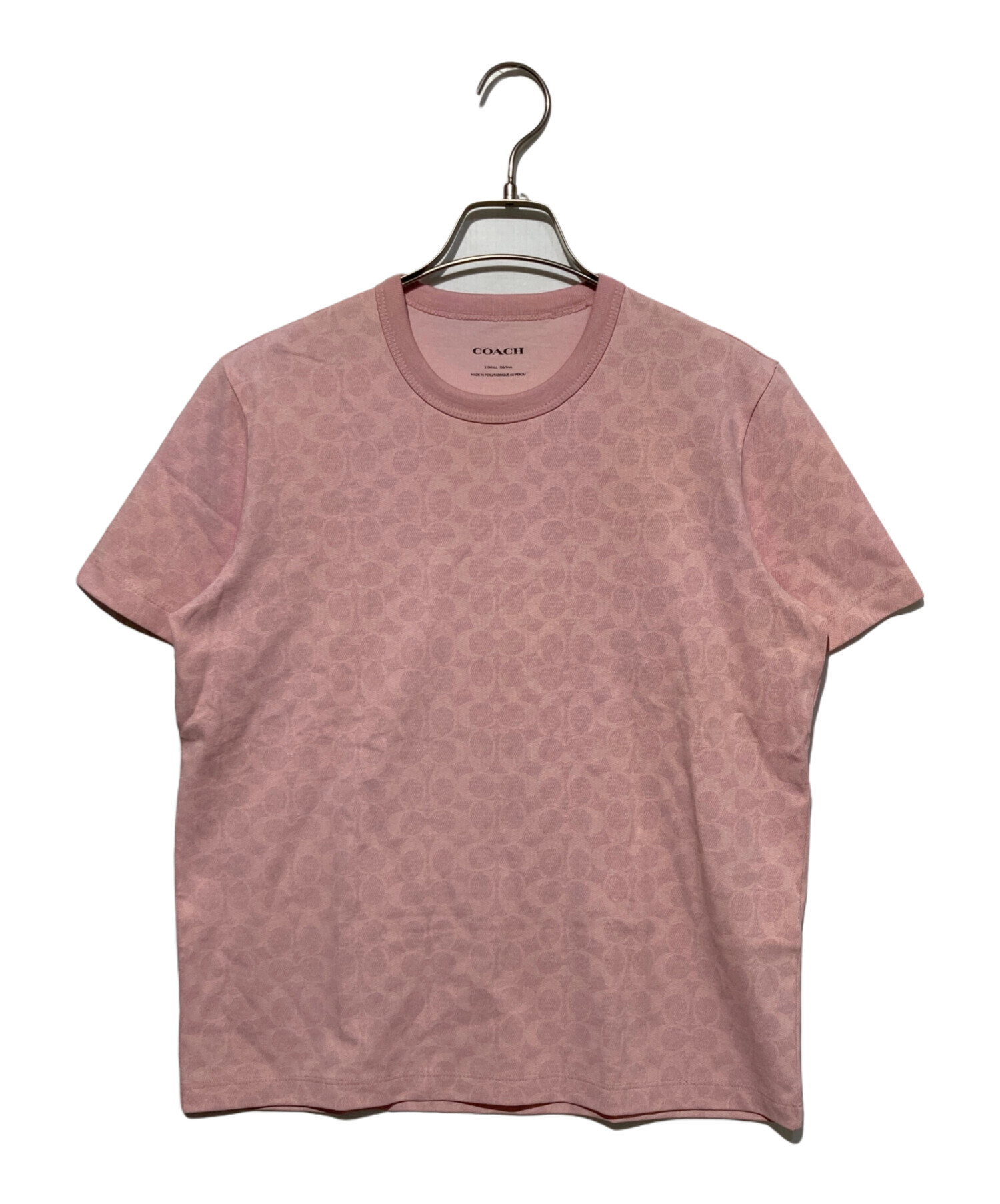 COACH Tシャツ ピンク Sサイズ 中古・古着通販】COACH (コーチ) オール オーバー シグネチャー T