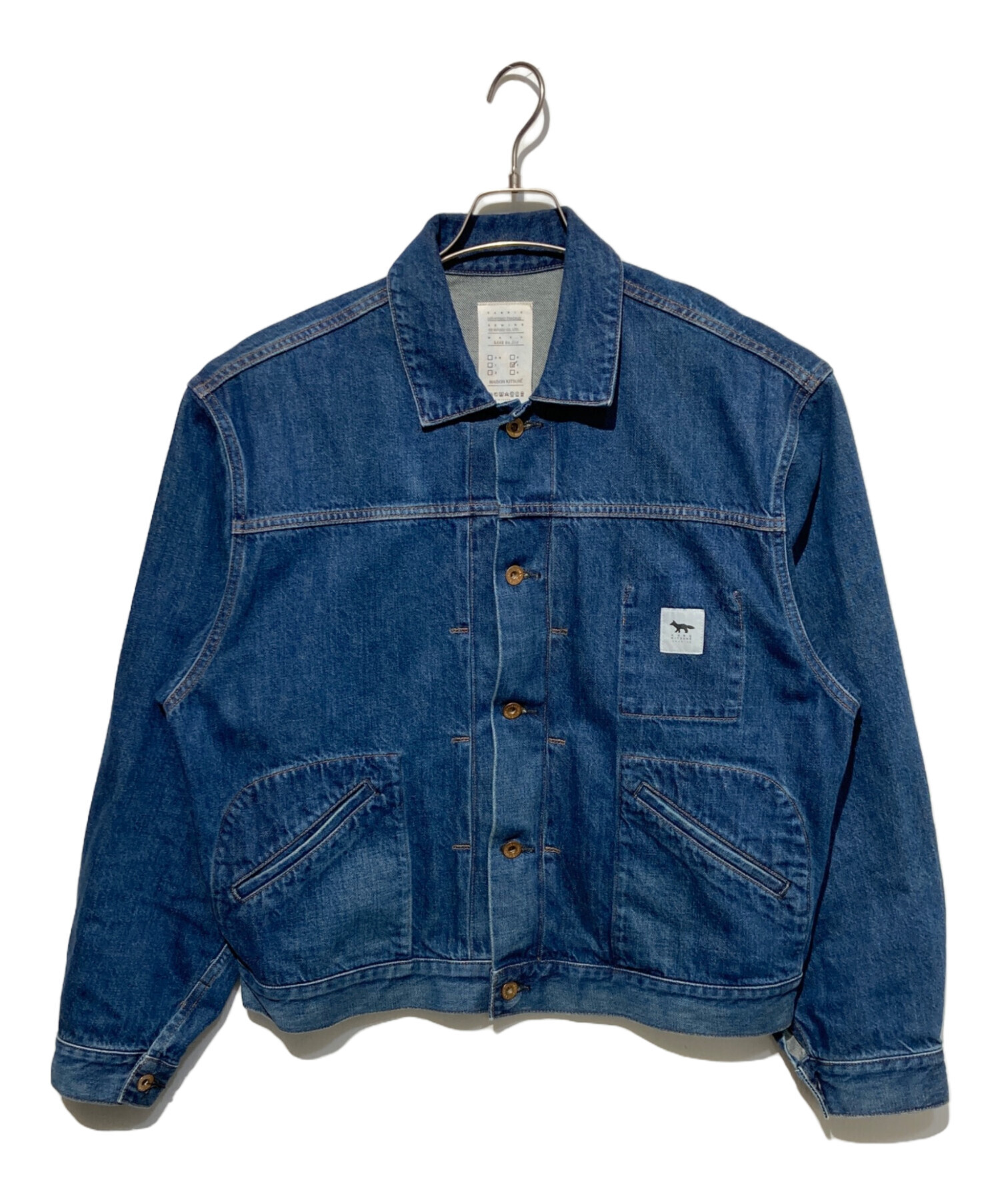 メゾンキツネ　カバーオール　デニム 中古・古着通販】maison kitsune (メゾンキツネ) KURO (クロ) Selvedge