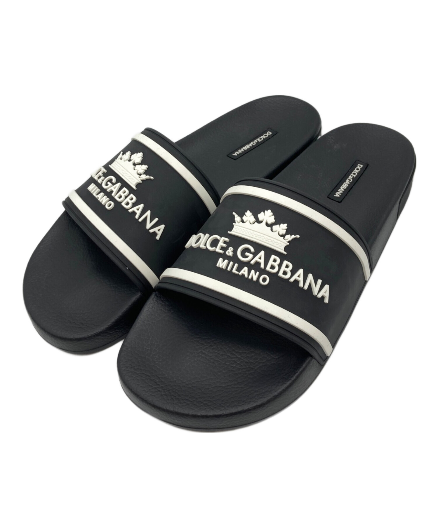 ミ*ツ様 DOLCE & GABBANA ビーチサンダル ブラック 中古・古着通販】DOLCE & GABBANA (ドルチェ＆ガッバーナ) ラバー