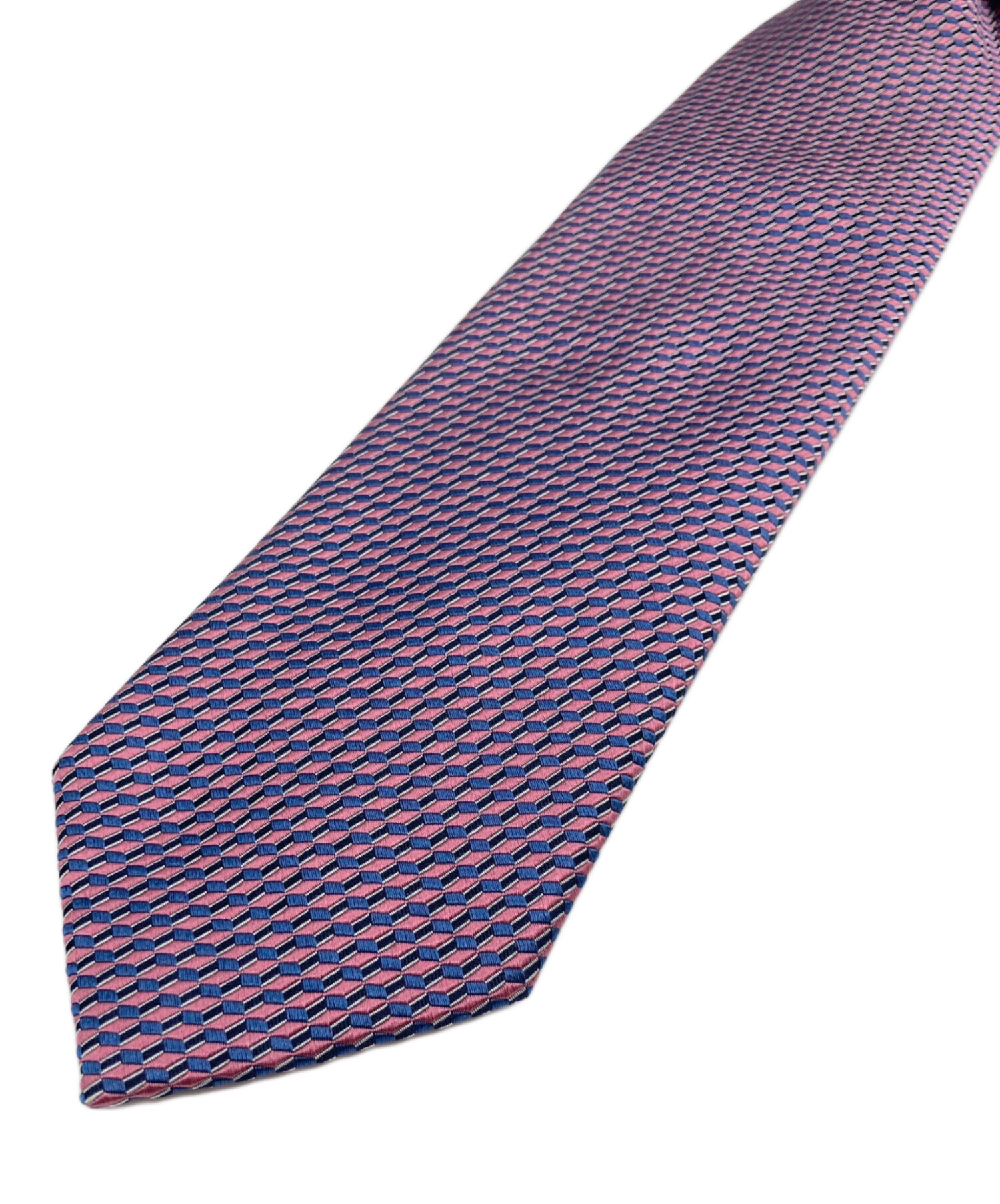 中古・古着通販】BRIONI (ブリオーニ) ネクタイ ブルー×ピンク サイズ