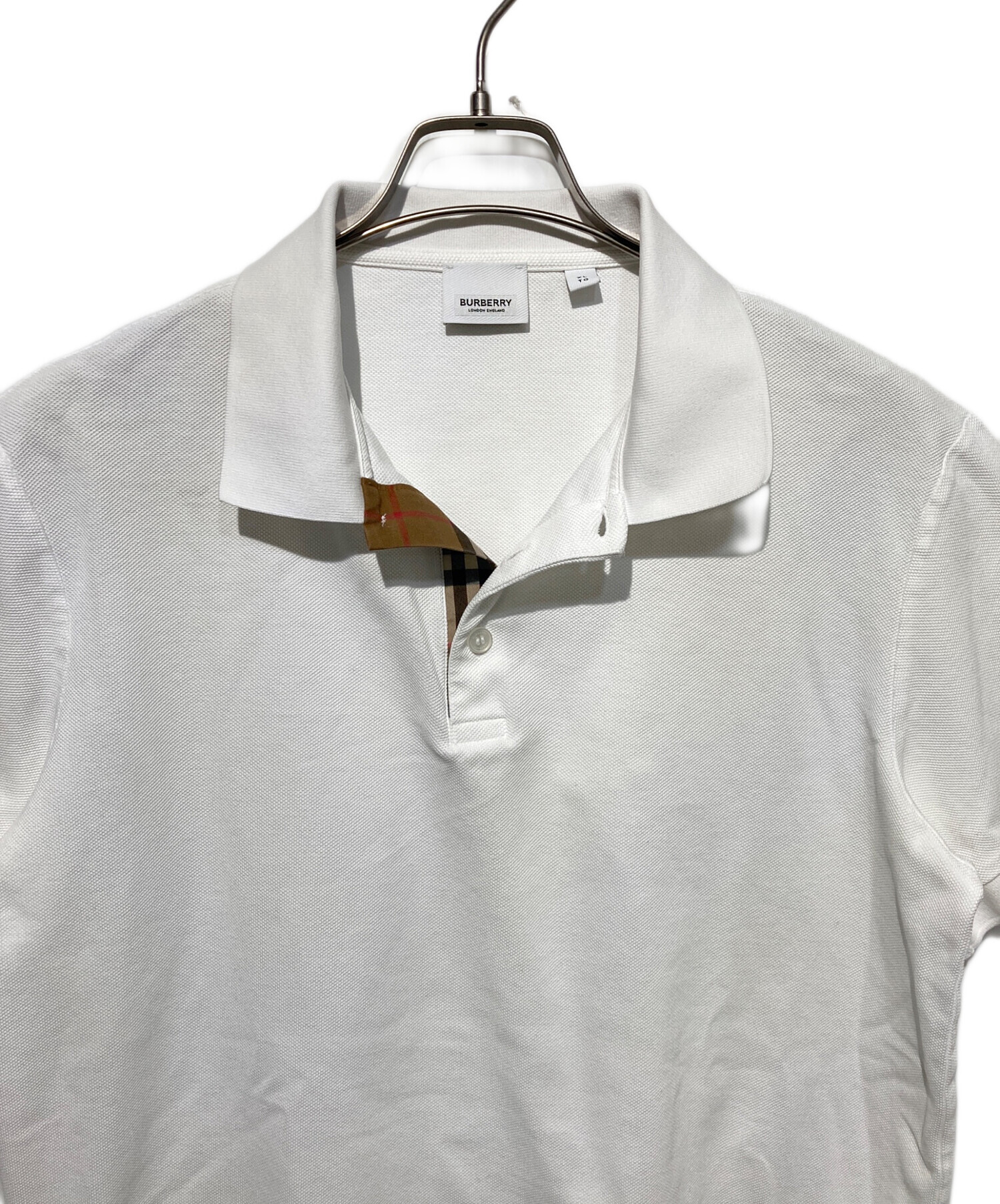 中古・古着通販】BURBERRY (バーバリー) ポロシャツ ホワイト サイズ 