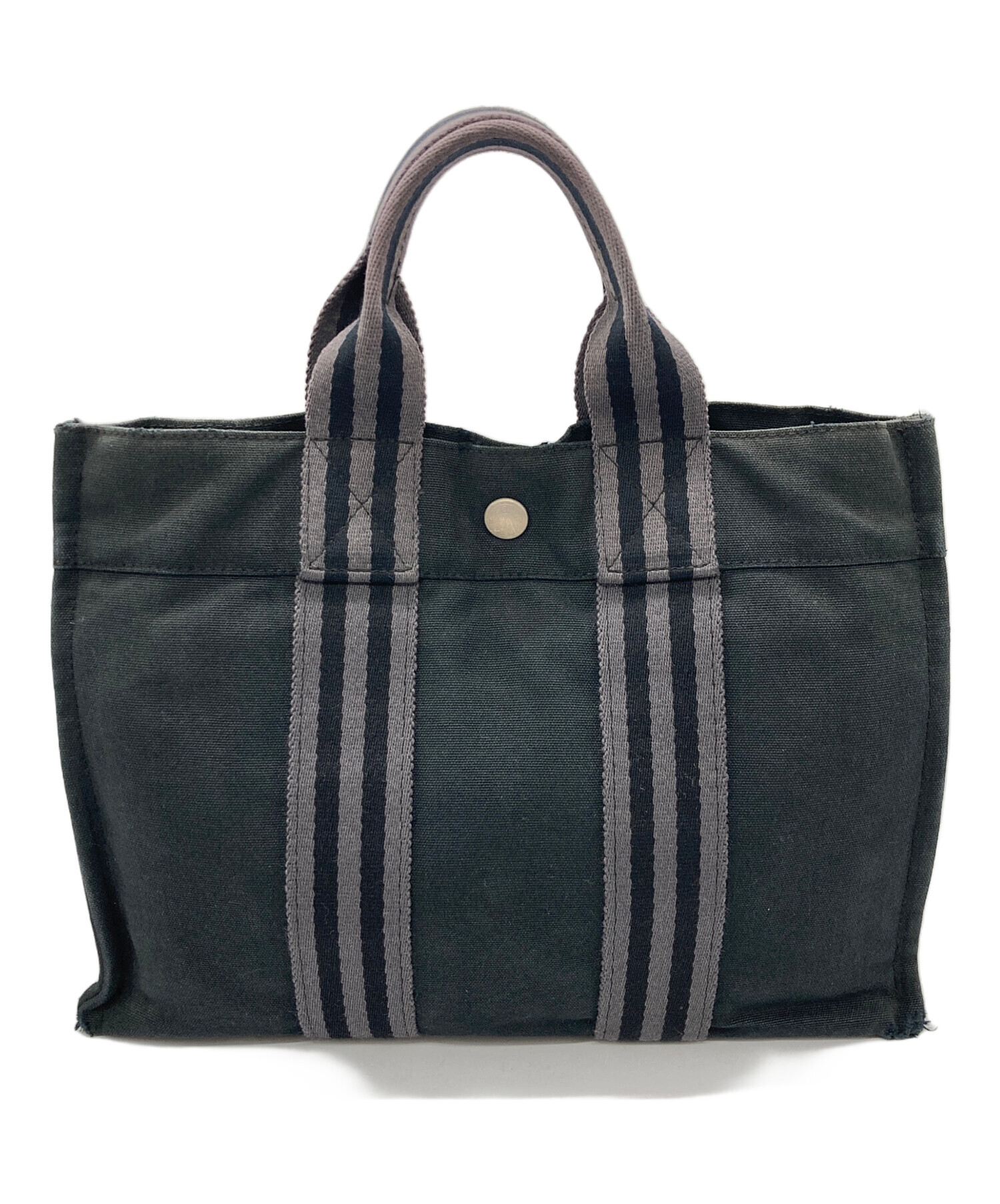 【美品】エルメス フールトゥ PM グレー 黒 ミニ トートバッグ 中古・古着通販】HERMES (エルメス) フールトゥPM ミニトートバッグ
