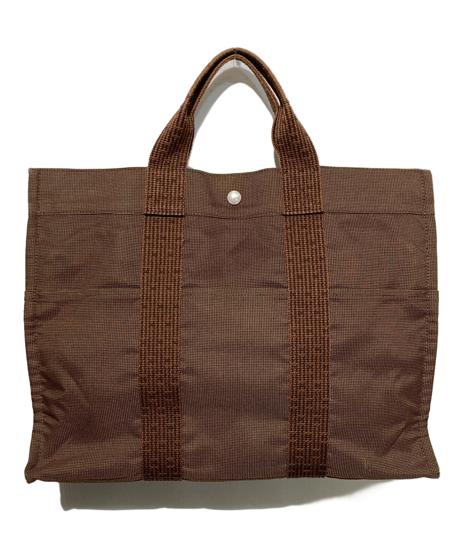 HERMES エルメス エールライン トートバッグ ブラウン 中古・古着通販】HERMES (エルメス) エールラインMM トートバッグ