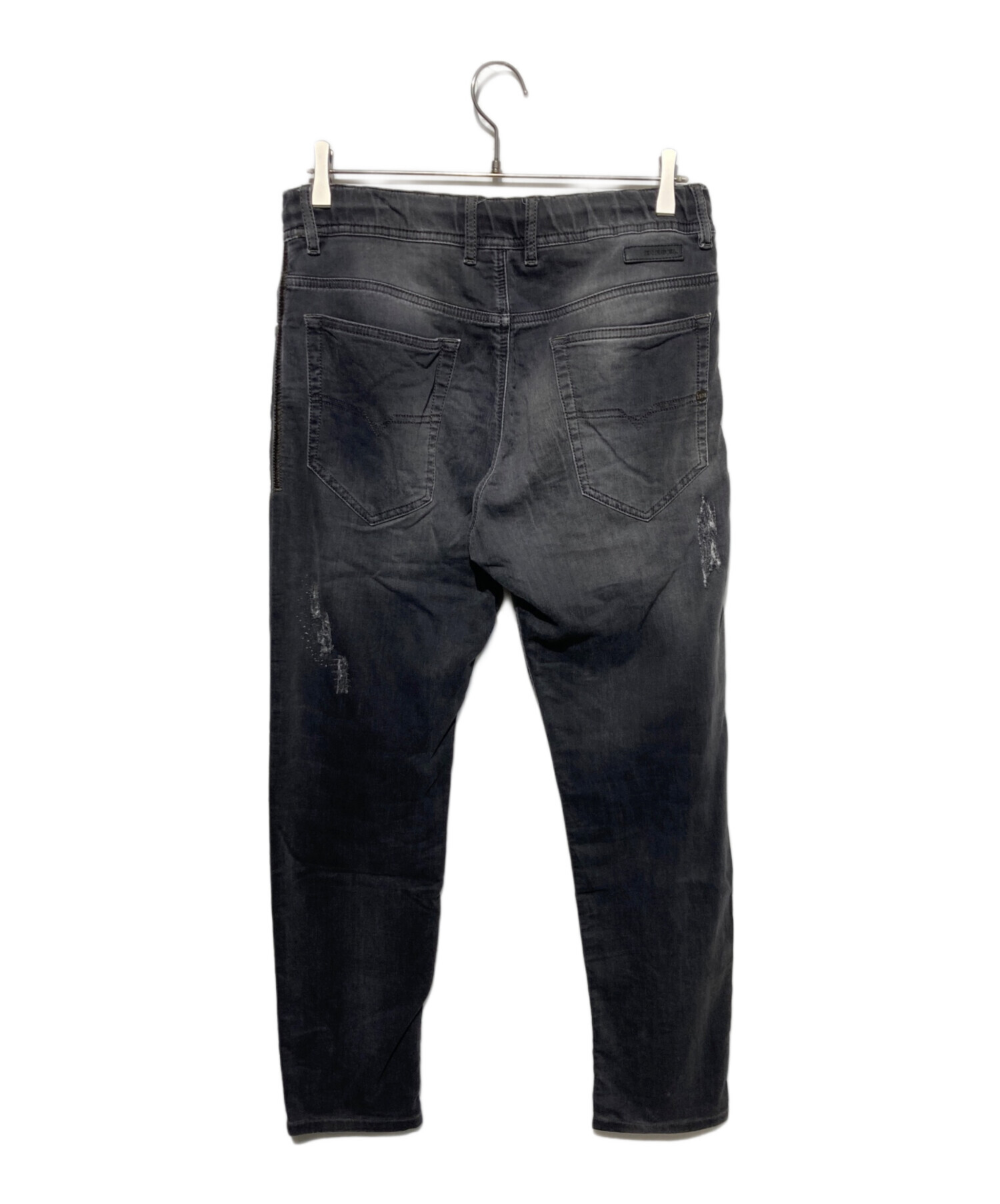 DIESEL ダメージ加工 デニムパンツ W28 ジョグ 中古・古着通販】DIESEL (ディーゼル) ダメージジョグデニム ブラック