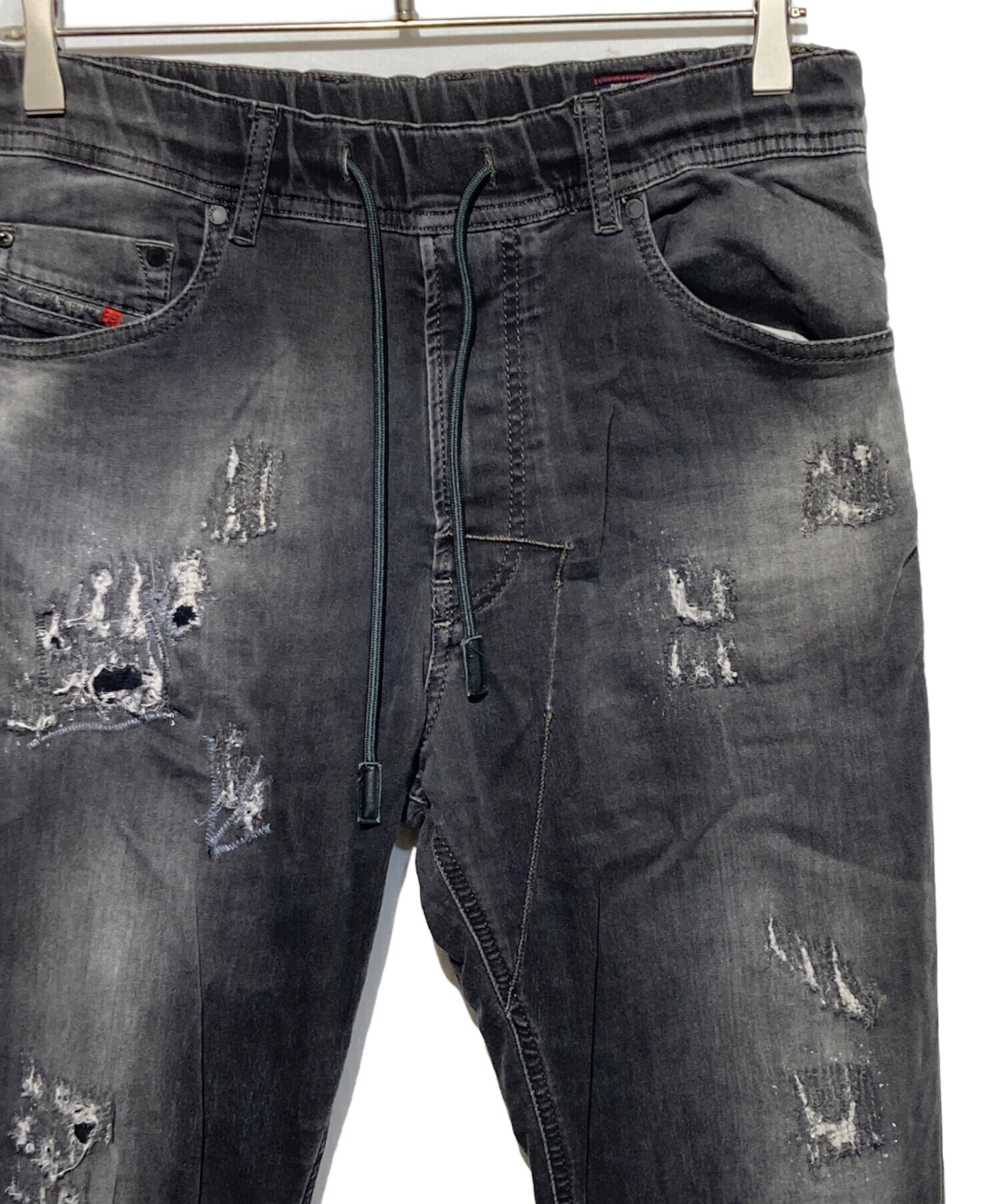 中古・古着通販】DIESEL (ディーゼル) ダメージジョグデニム ブラック