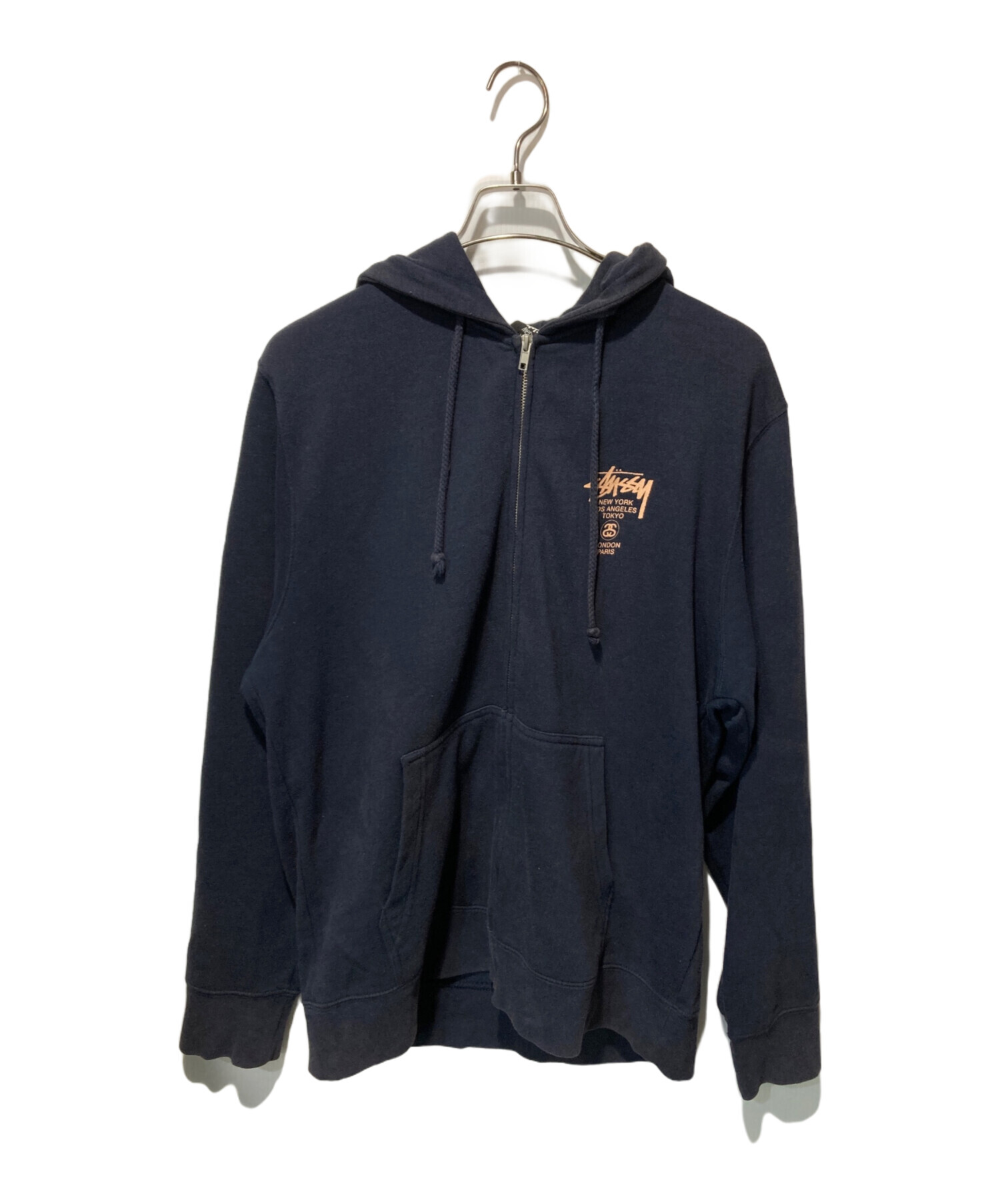 中古・古着通販】stussy (ステューシー) ジップパーカー ネイビー