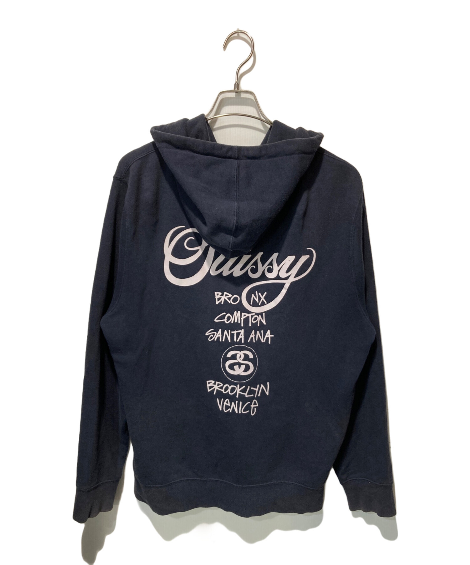 中古・古着通販】stussy (ステューシー) ジップパーカー ネイビー