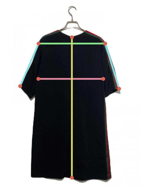 中古・古着通販】GUCCI (グッチ) シェリーラインワンピース ブラック