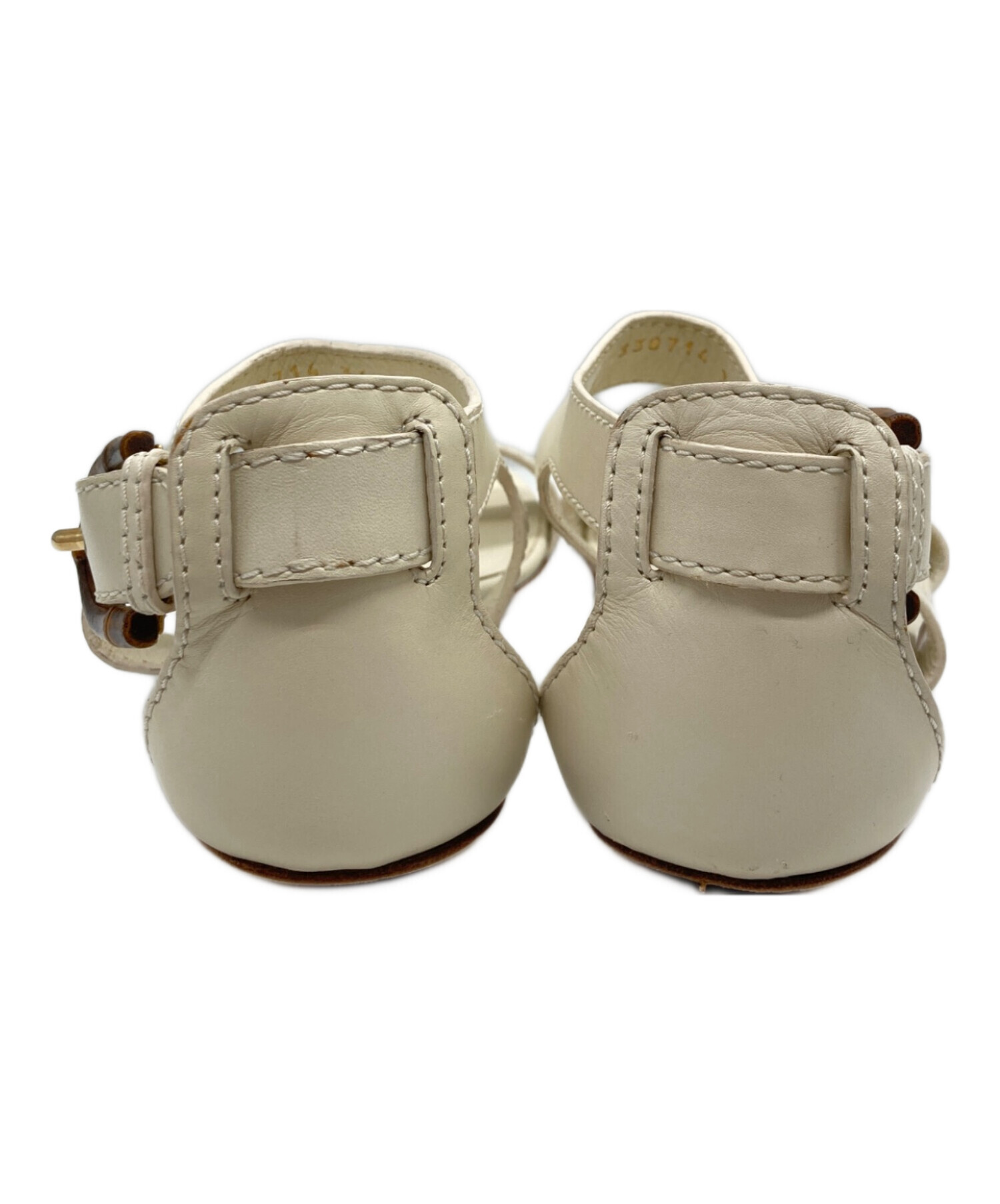 中古・古着通販】GUCCI (グッチ) バンブー フラットサンダル ホワイト